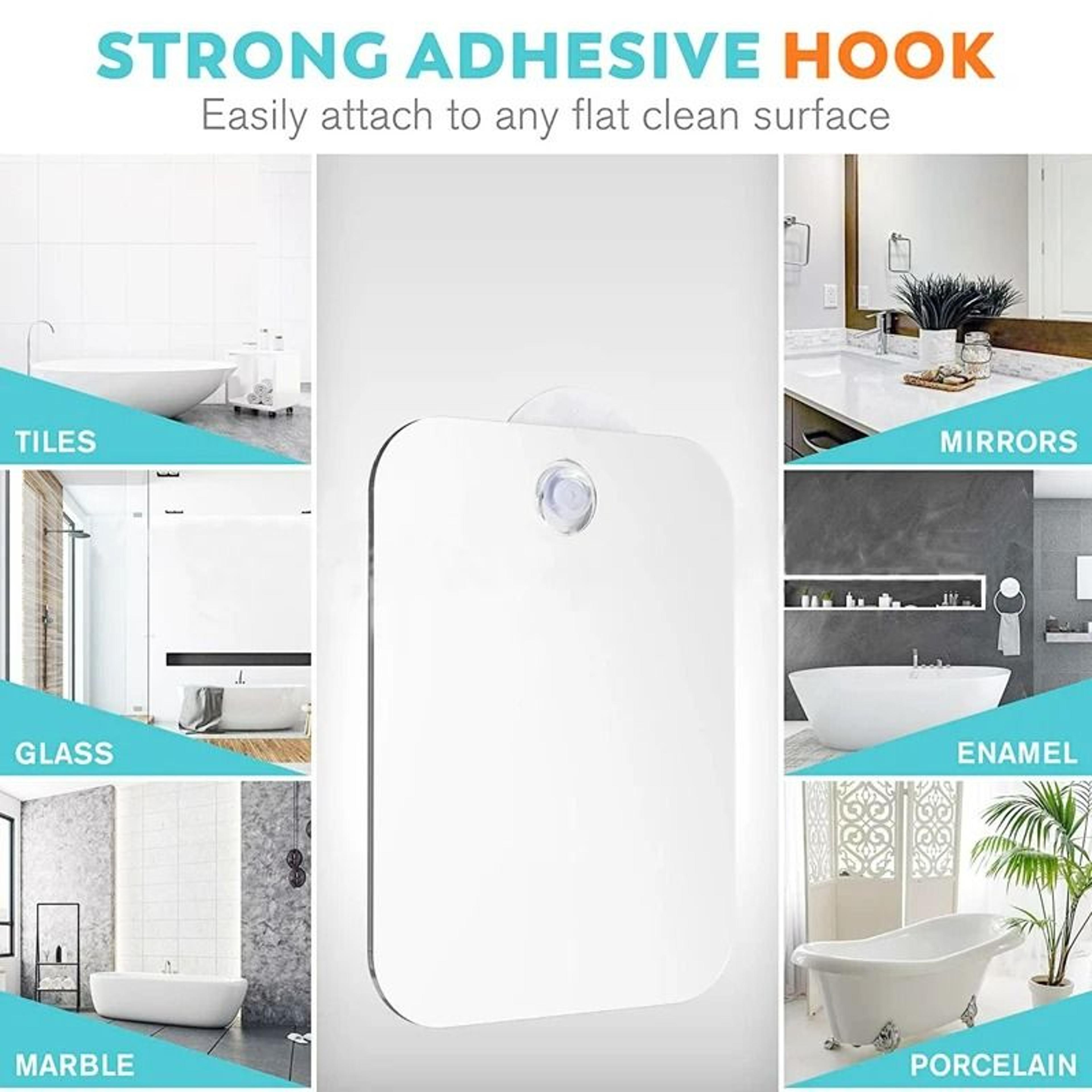 Acrylic Fogless Shower Mirror With Integrated Razor Holder  Wall Suction Cup 4