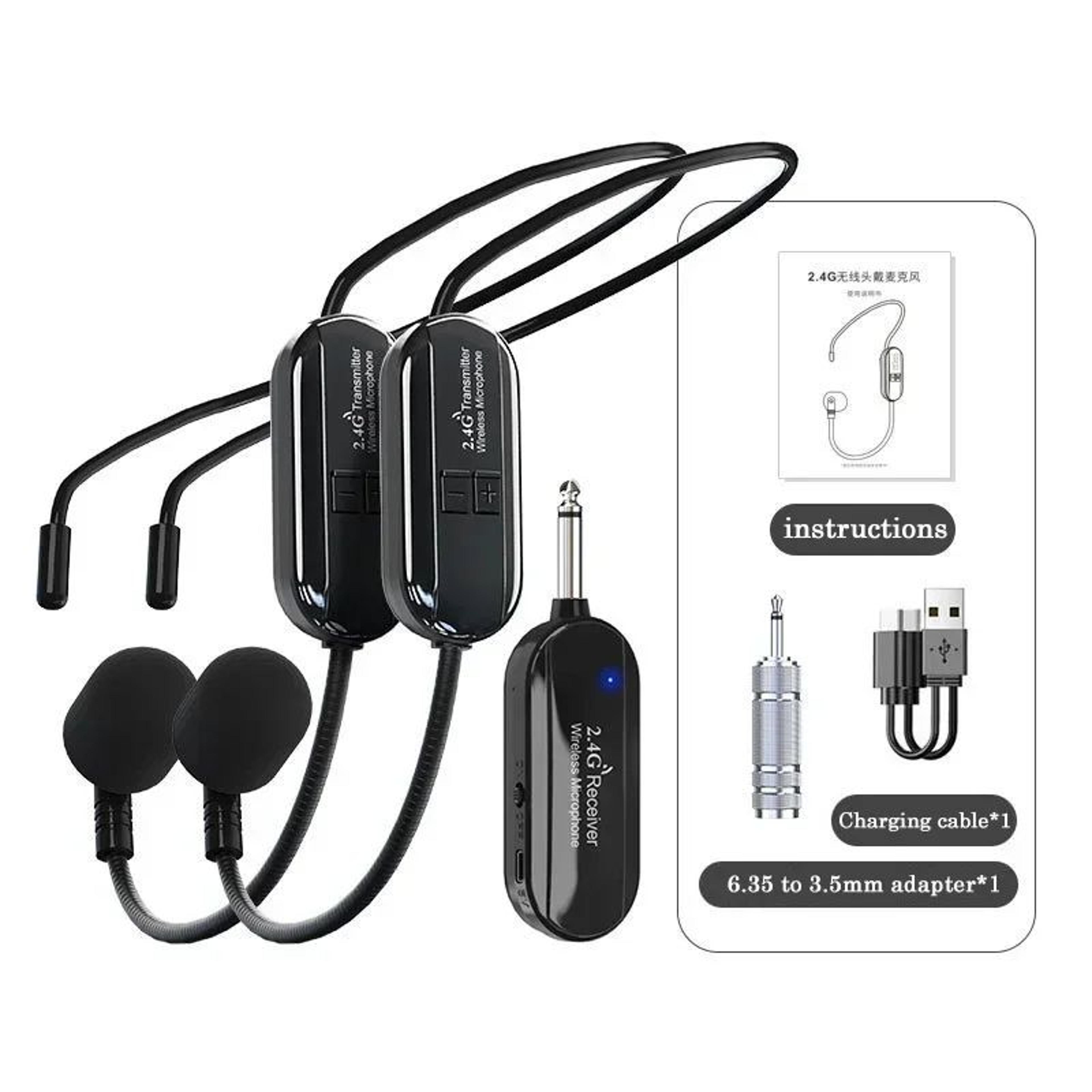 Wireless Microphone Headset And Handheld 2 In 1 Rechargeable Mic System With Receiver 6