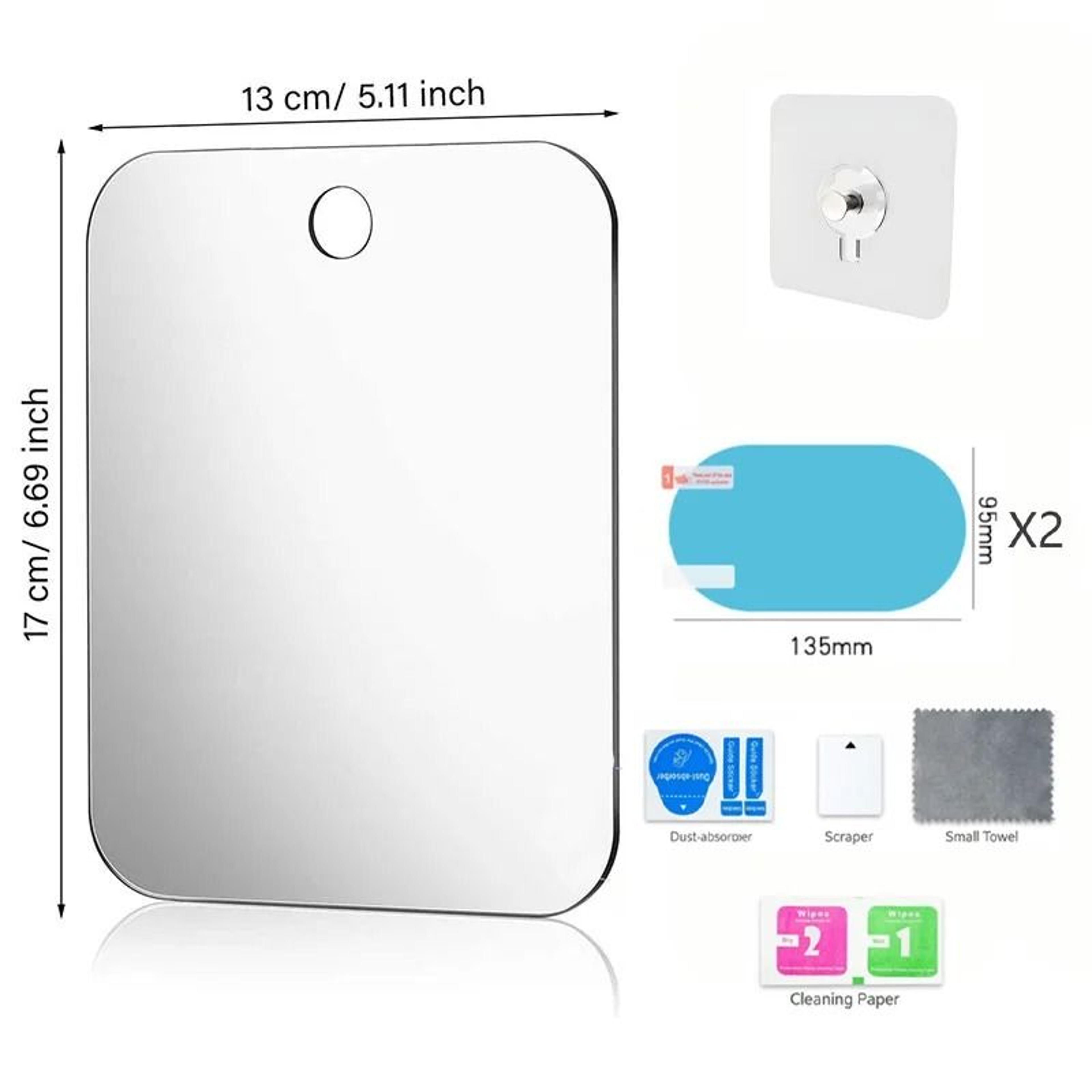 Acrylic Travel Shower Mirror With Wall Hook 7