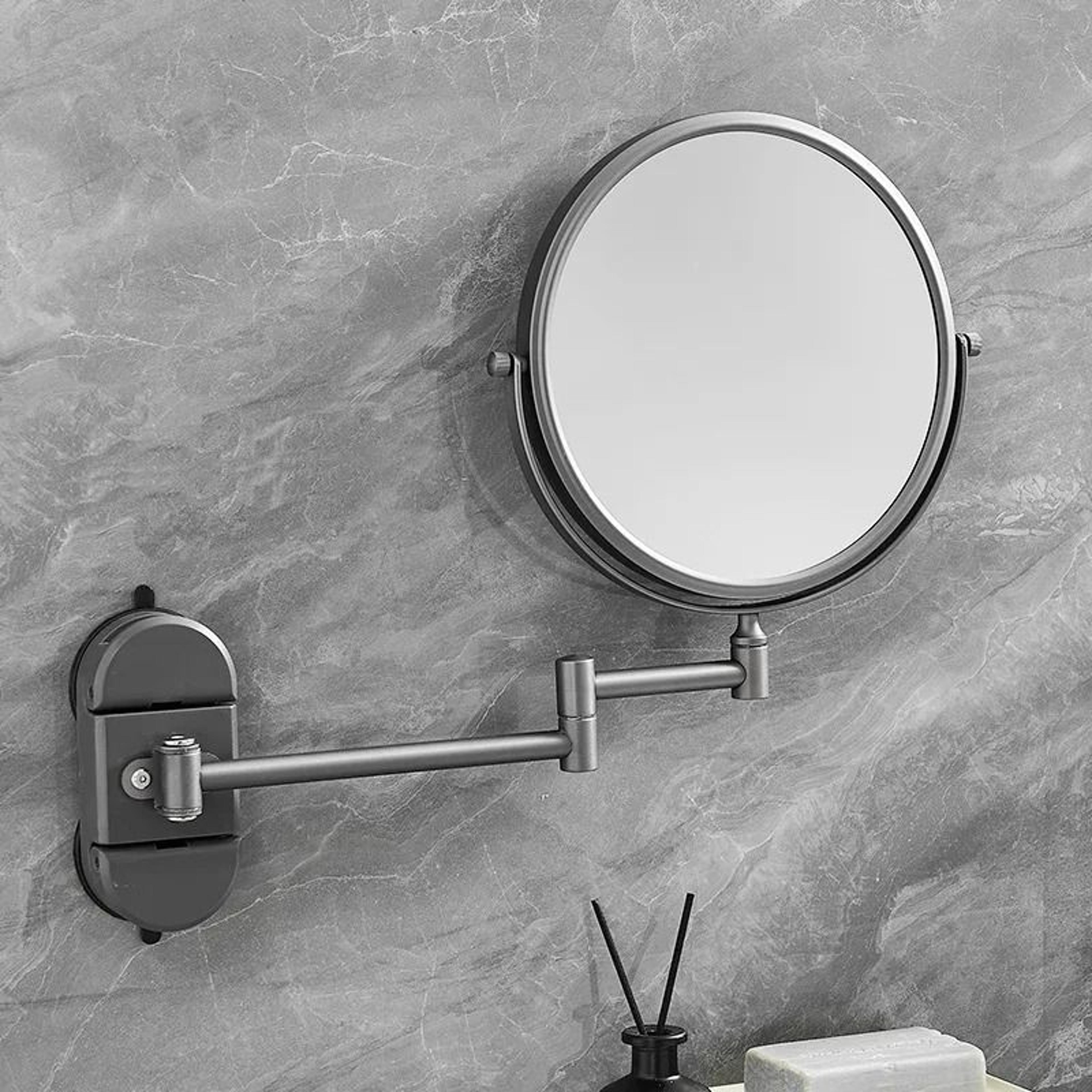 SuctionCup Retractable Folding WallMounted Vanity Mirror 3