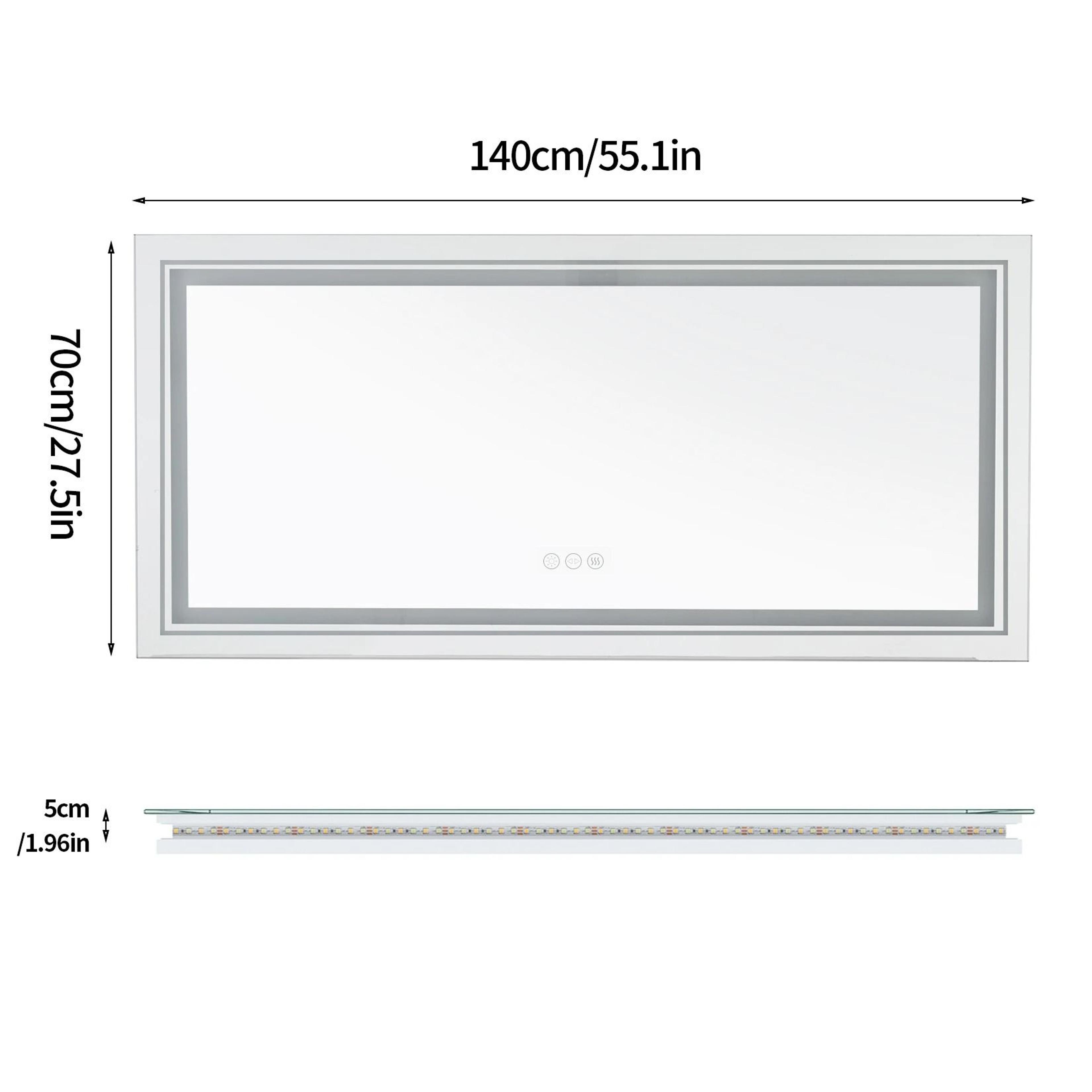 JumboLarge Dual Frontlit  Backlit LED Vanity Mirror With Defogger 4