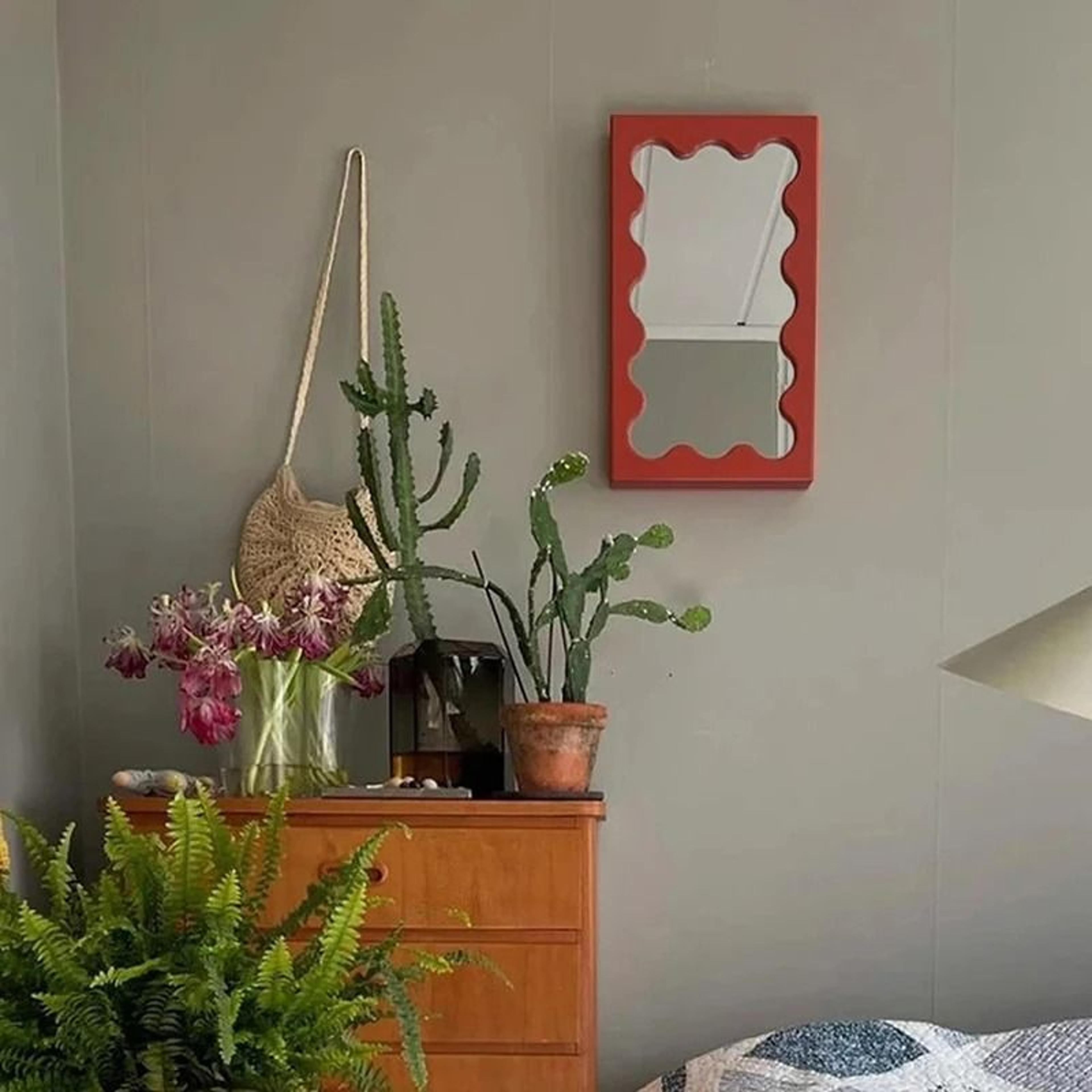Rectangular Solid Wood Decorative Wall Mirror 2