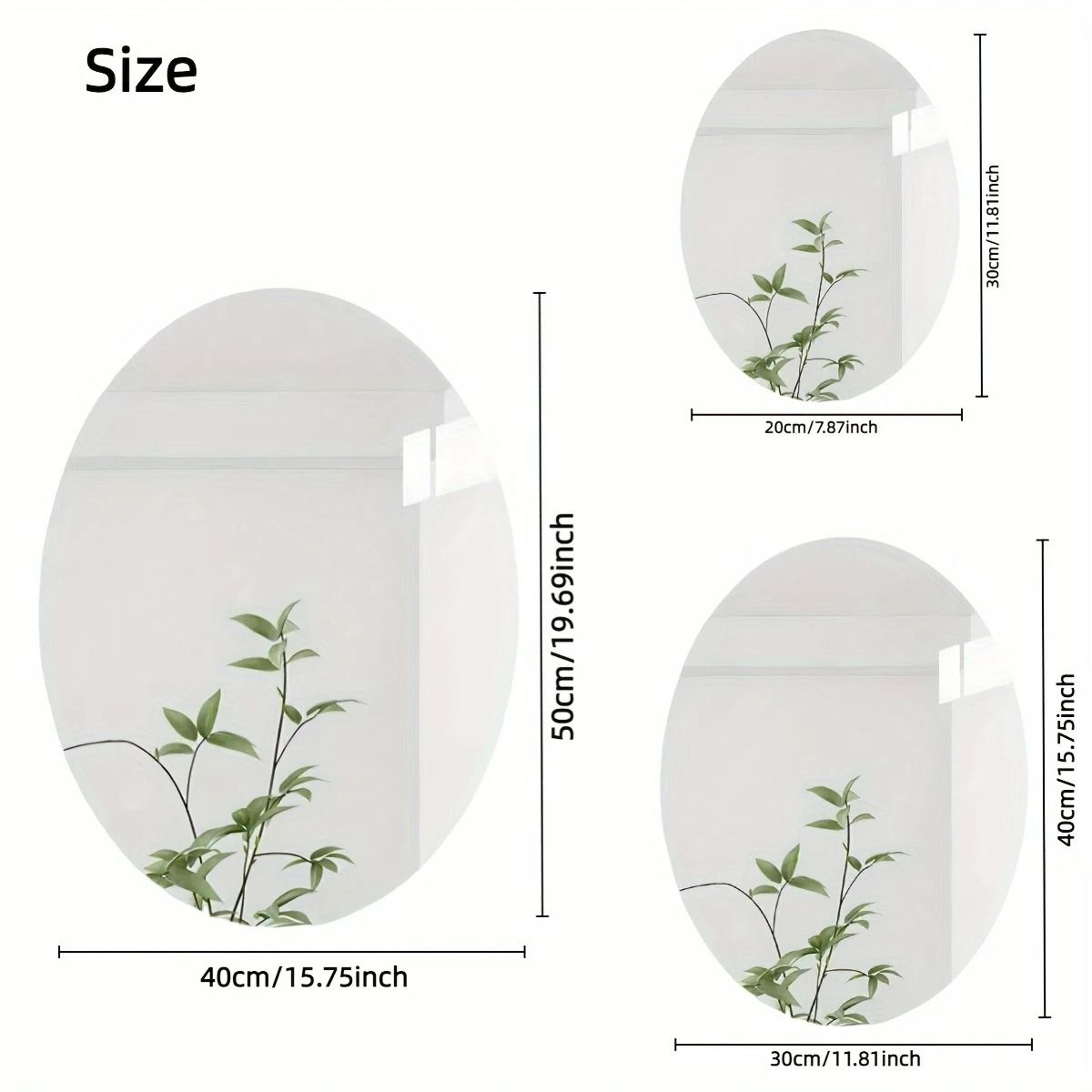 2D Irregular Oval SelfAdhesive Shatterproof Acrylic Wall Mirror 10