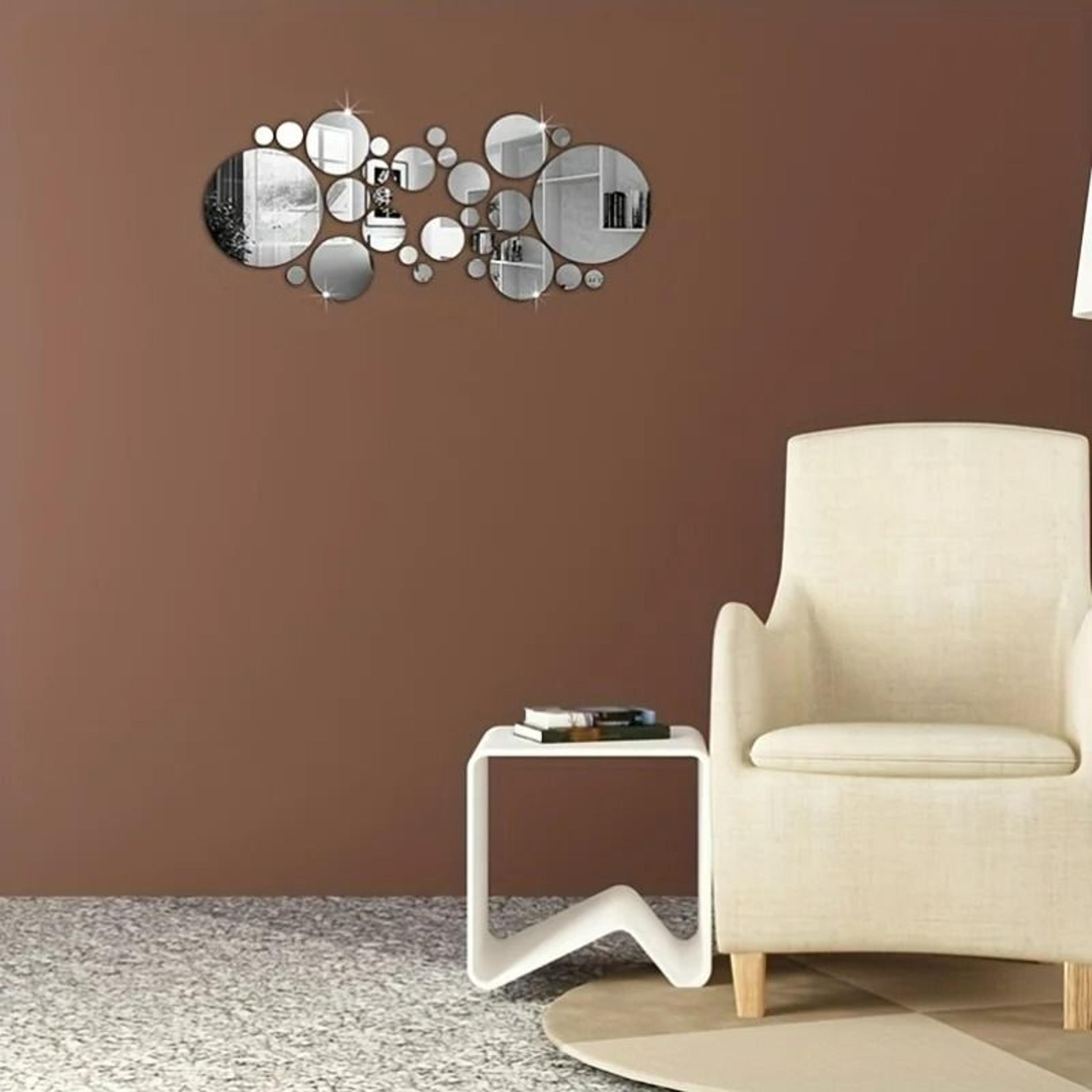 33Piece Round SelfAdhesive Acrylic Mirror Wall Decal Set 5
