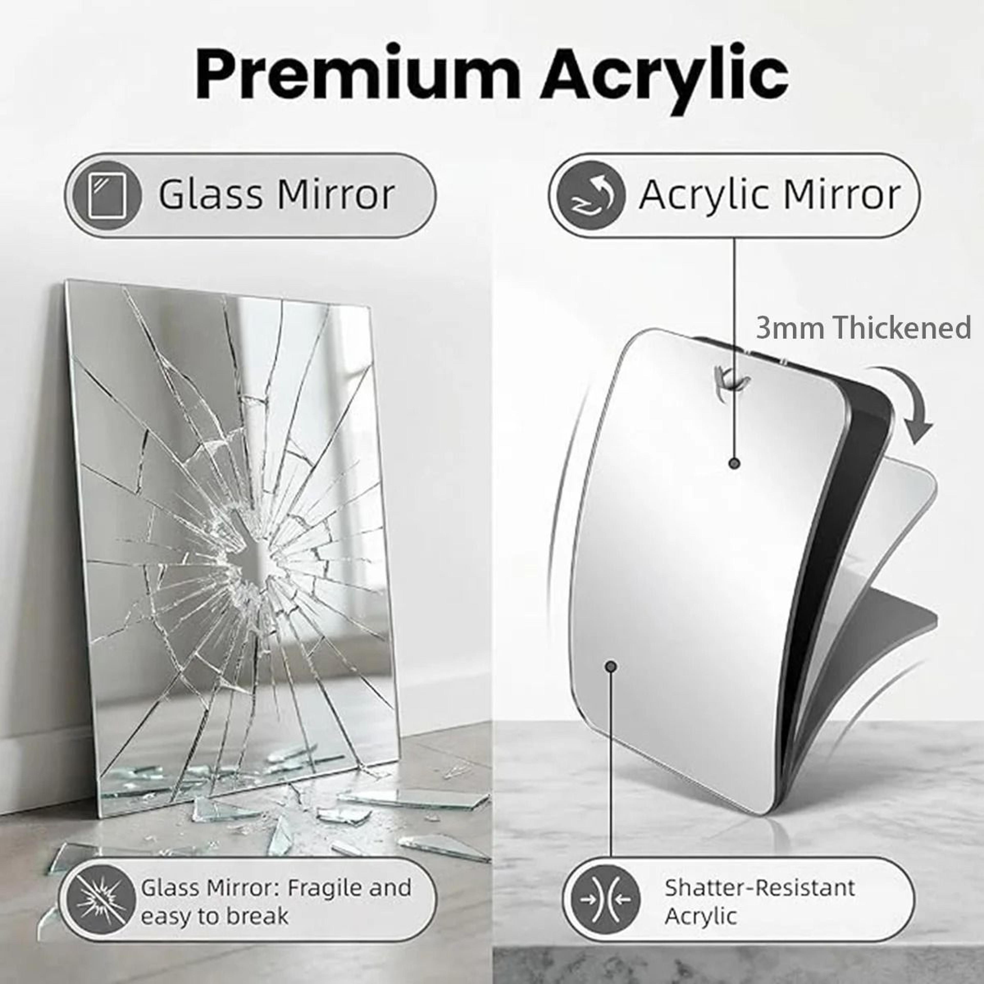 Portable Suction Cup Acrylic Shower Mirror For Shaving  Makeup 5