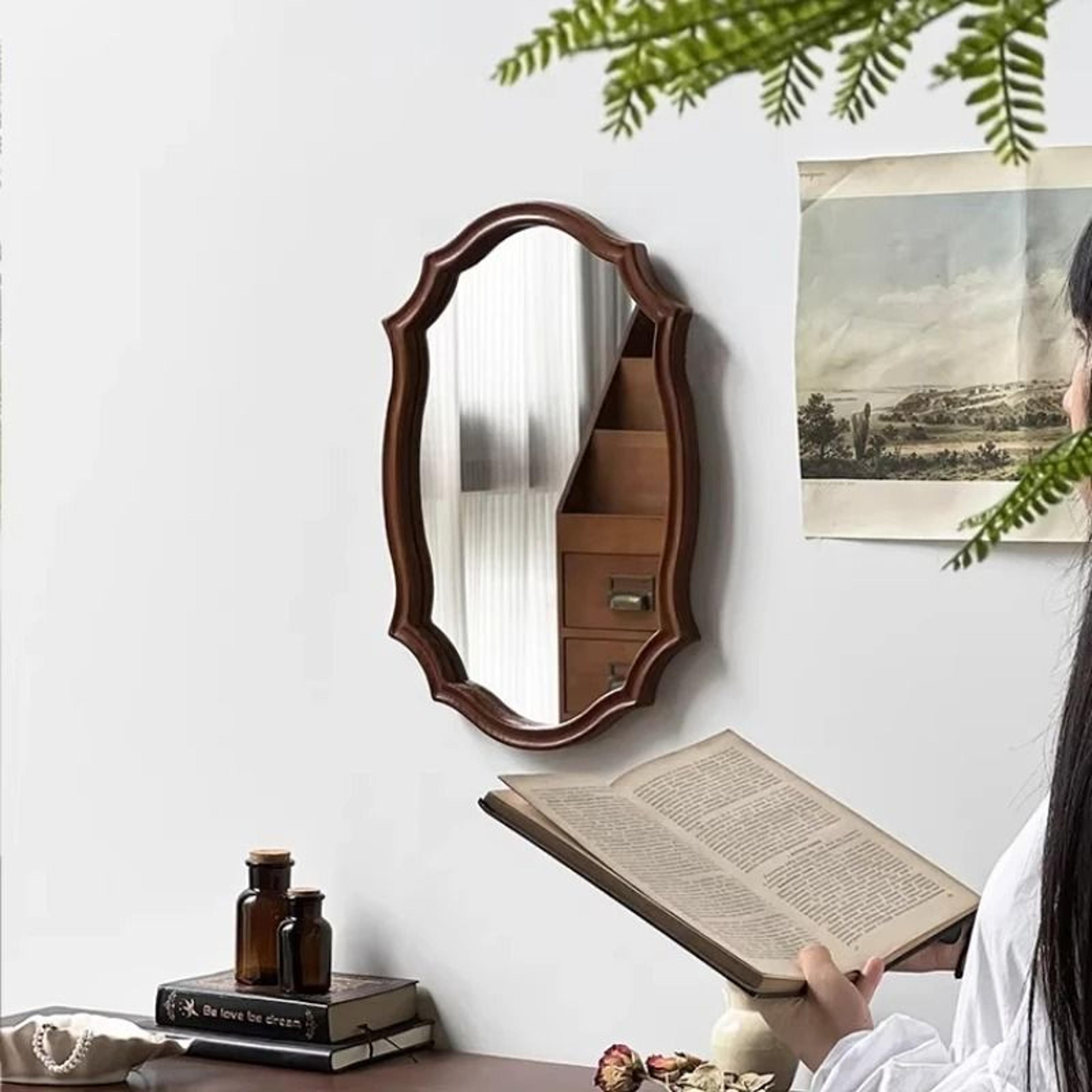 Modern Luxury Vintage Carved Wall Mirror 0