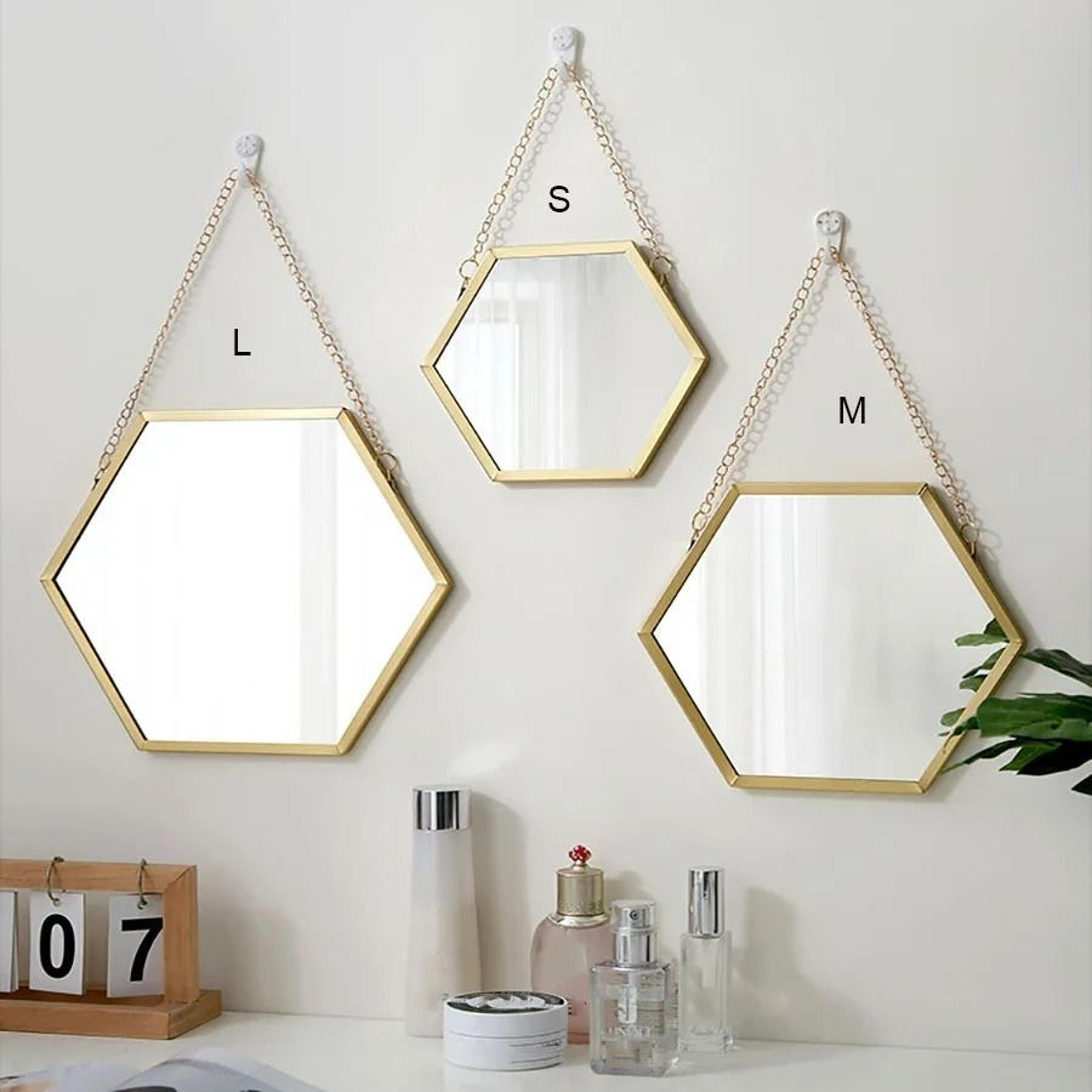 Iron Hexagonal WallMounted Decorative Mirror 2