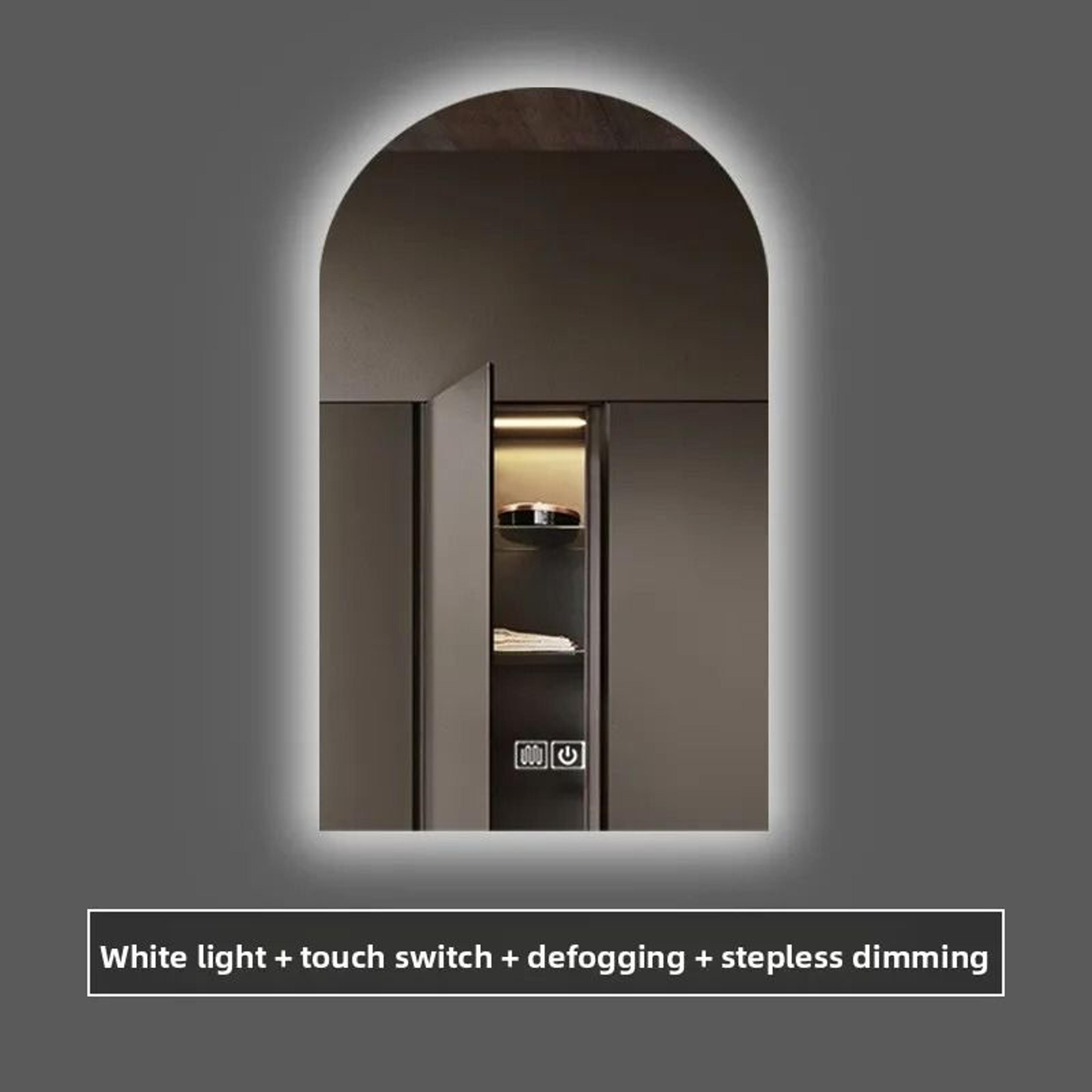 Arch UShaped Smart LED Bathroom Vanity Mirror With Ambient Backlighting 13