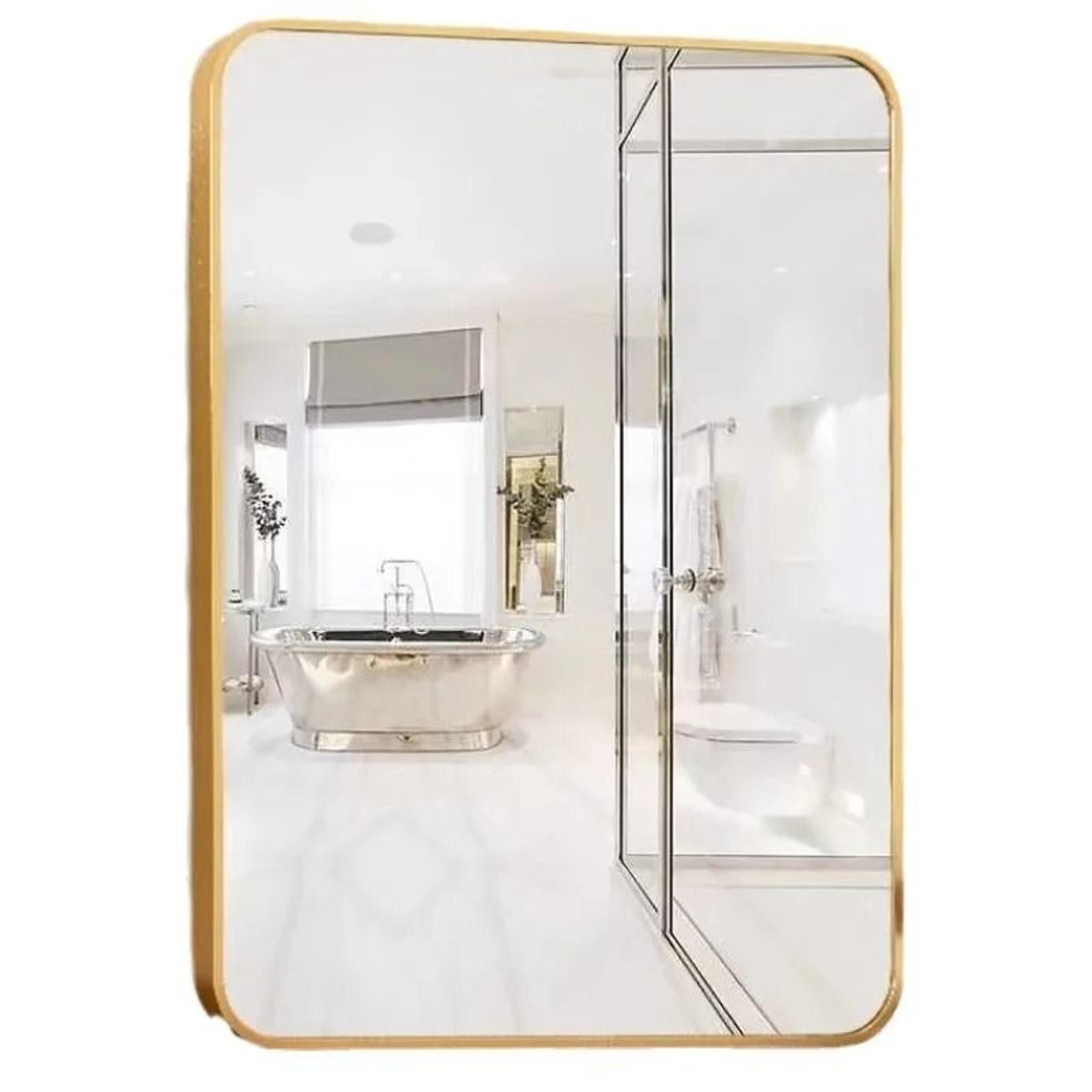 Modern Aluminum Framed Rectangular Wall Mirror 4