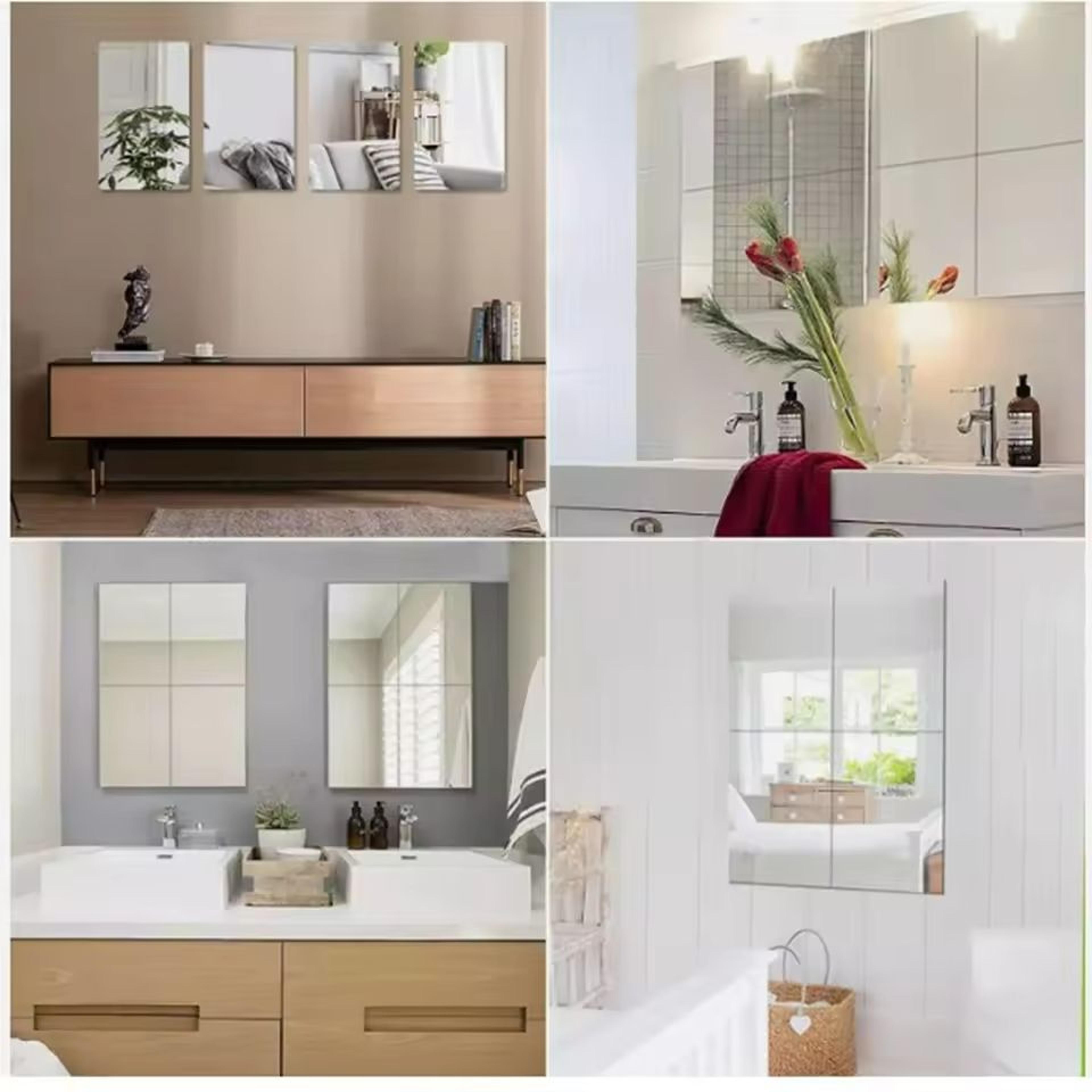 4Piece SelfAdhesive Soft Acrylic Mirror Tile Set 5