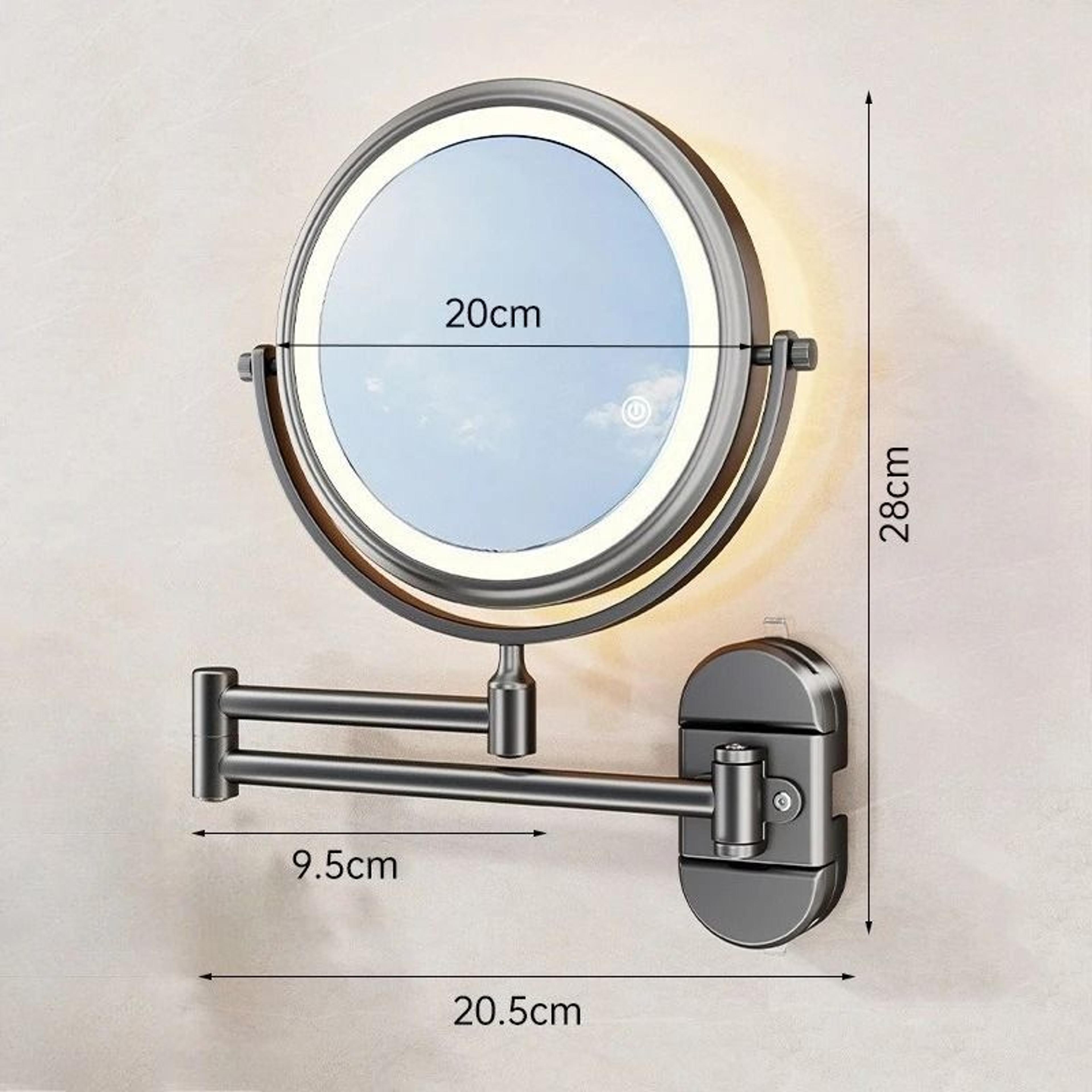 Folding DualSided Illuminated Wall Mirror With Rechargeable Battery  Suction Mount 8