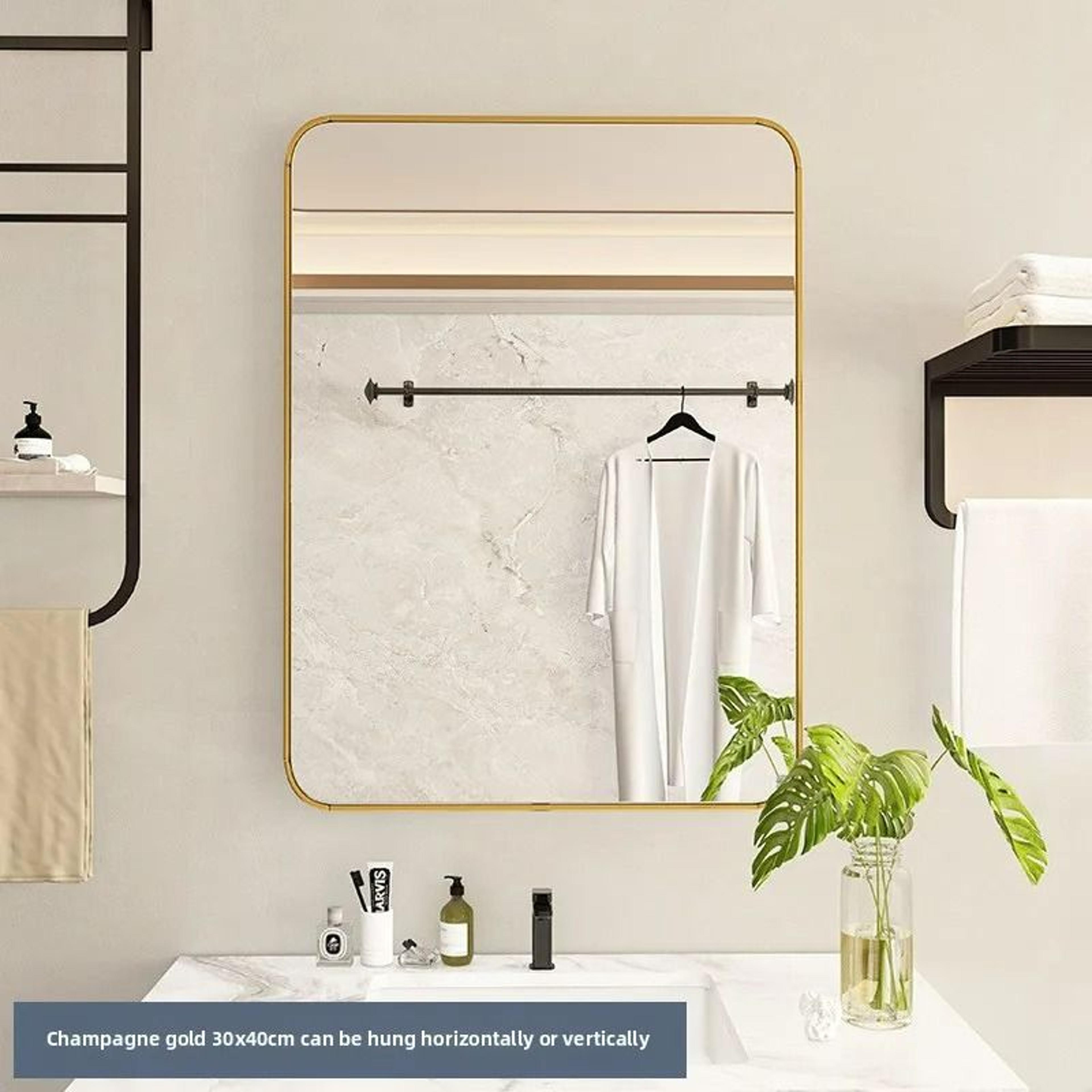 SelfAdhesive WallMounted Aluminum Rectangular Vanity Mirror 10