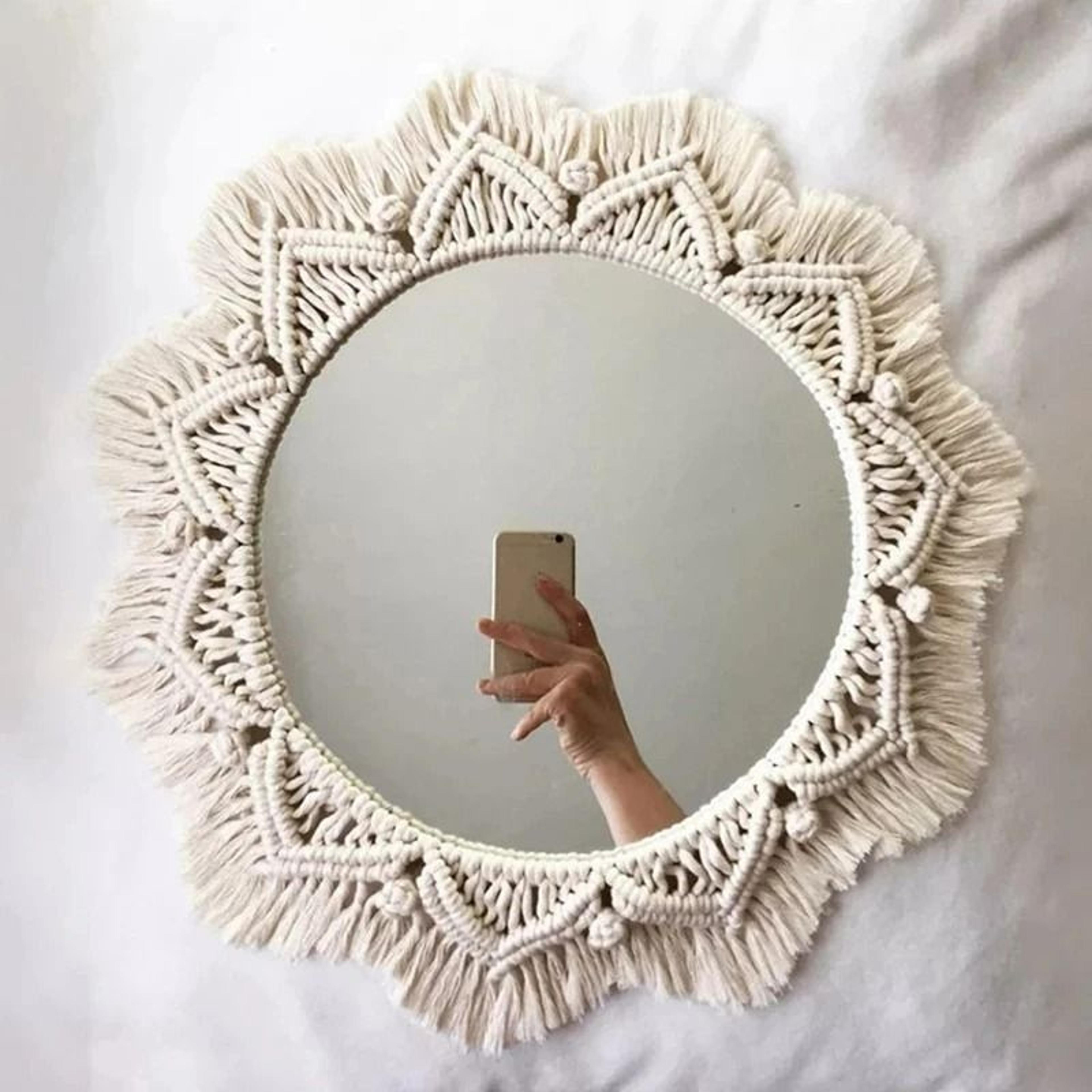 Boho Macrame Woven Wall Mirror 10