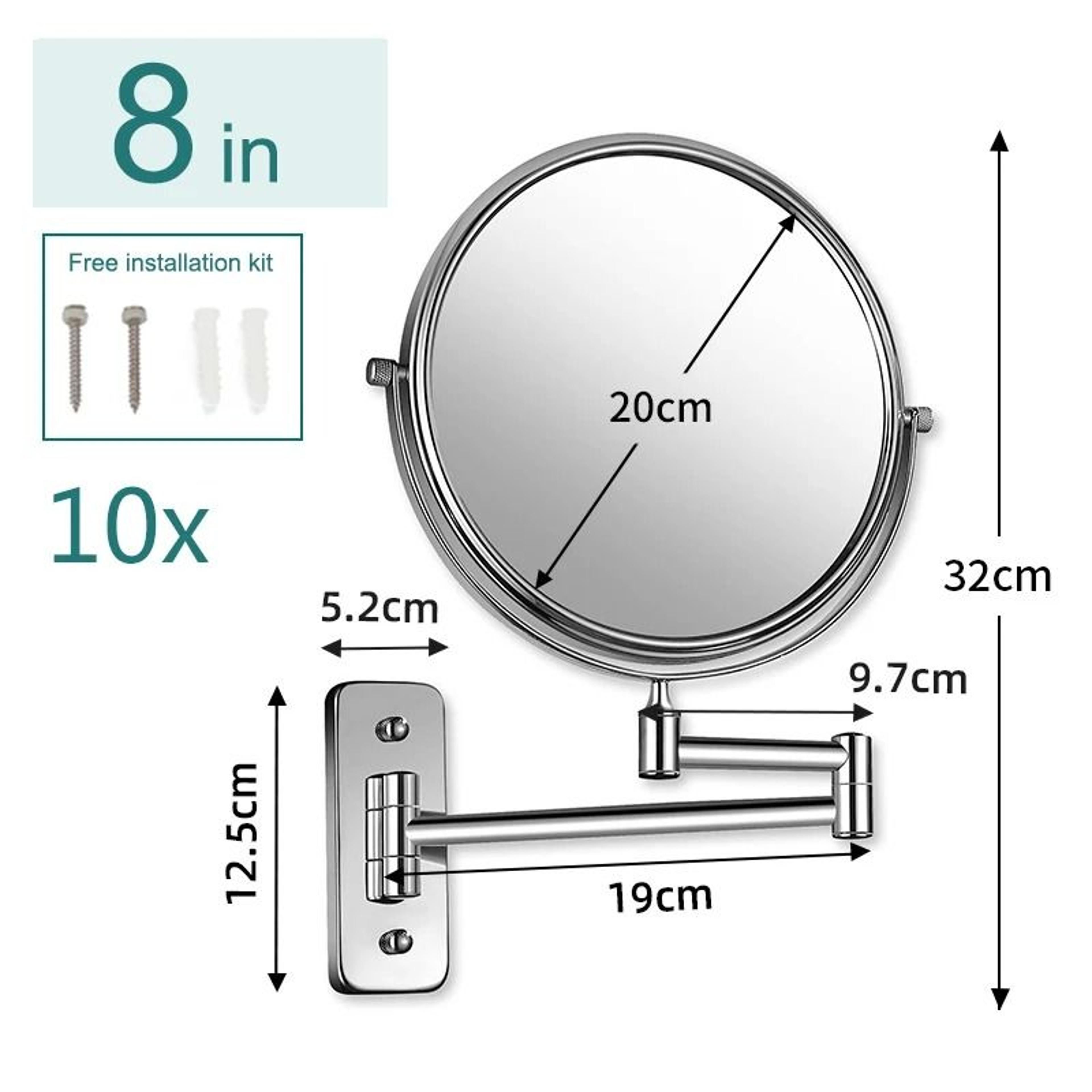 DualSided WallMounted Extendable Vanity Mirror With Magnification 9