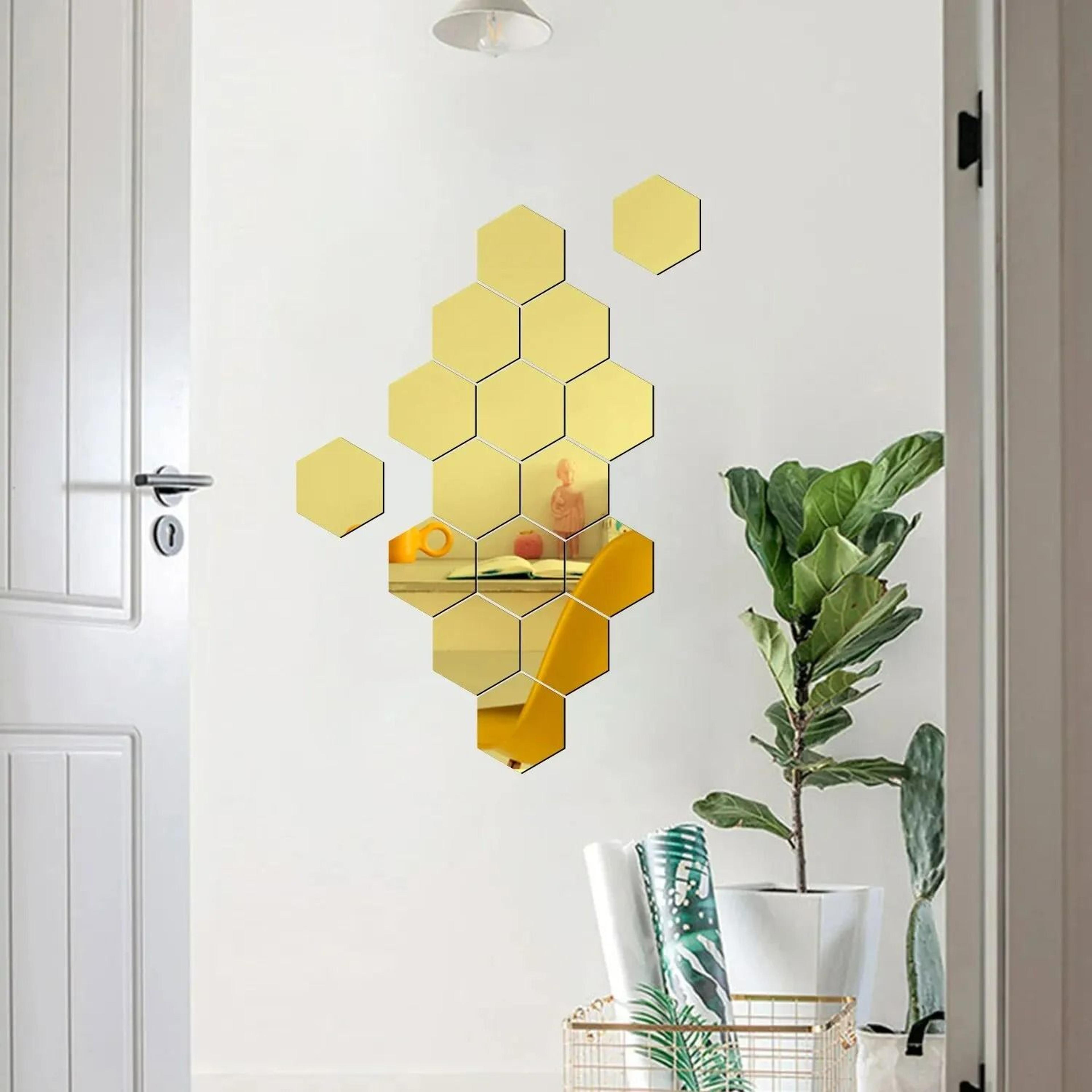 Geometric Hexagonal SelfAdhesive Acrylic Mirror Wall Stickers  Pack Of 12  2