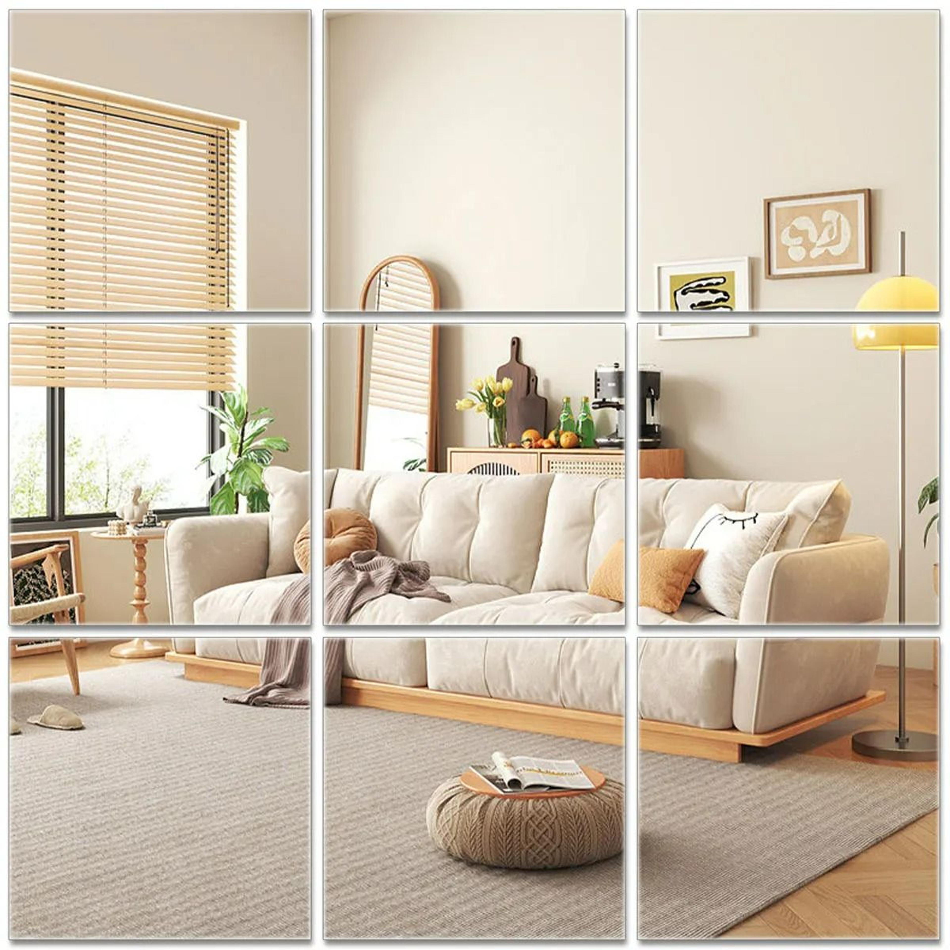 Thickened SelfAdhesive Flexible Acrylic Mirror Wall Tiles  Pack Of 10  2