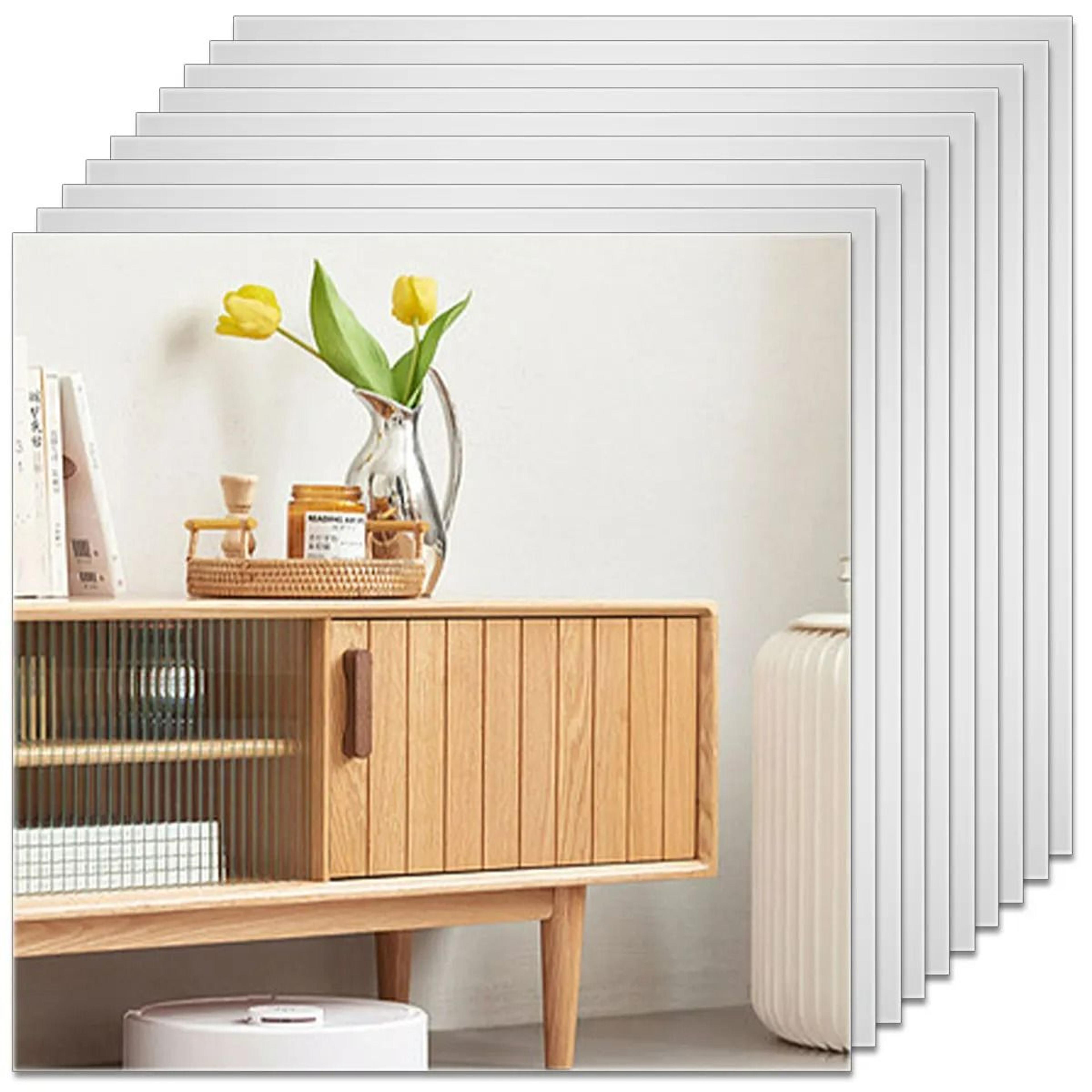 Thickened SelfAdhesive Flexible Acrylic Mirror Wall Tiles  Pack Of 10  7