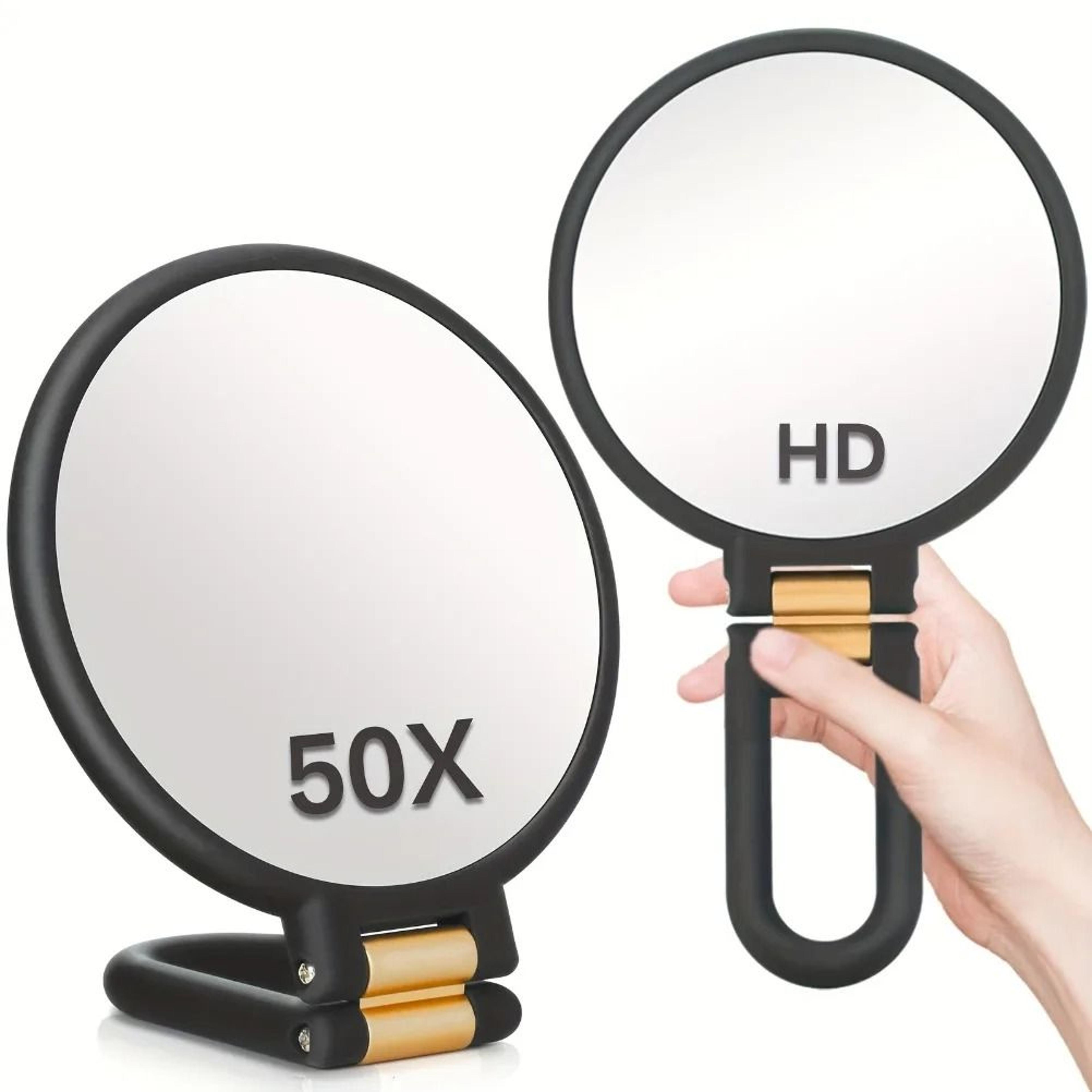 DualSided Handheld  Tabletop Folding Vanity Mirror With Extreme CloseUp Magnification 1