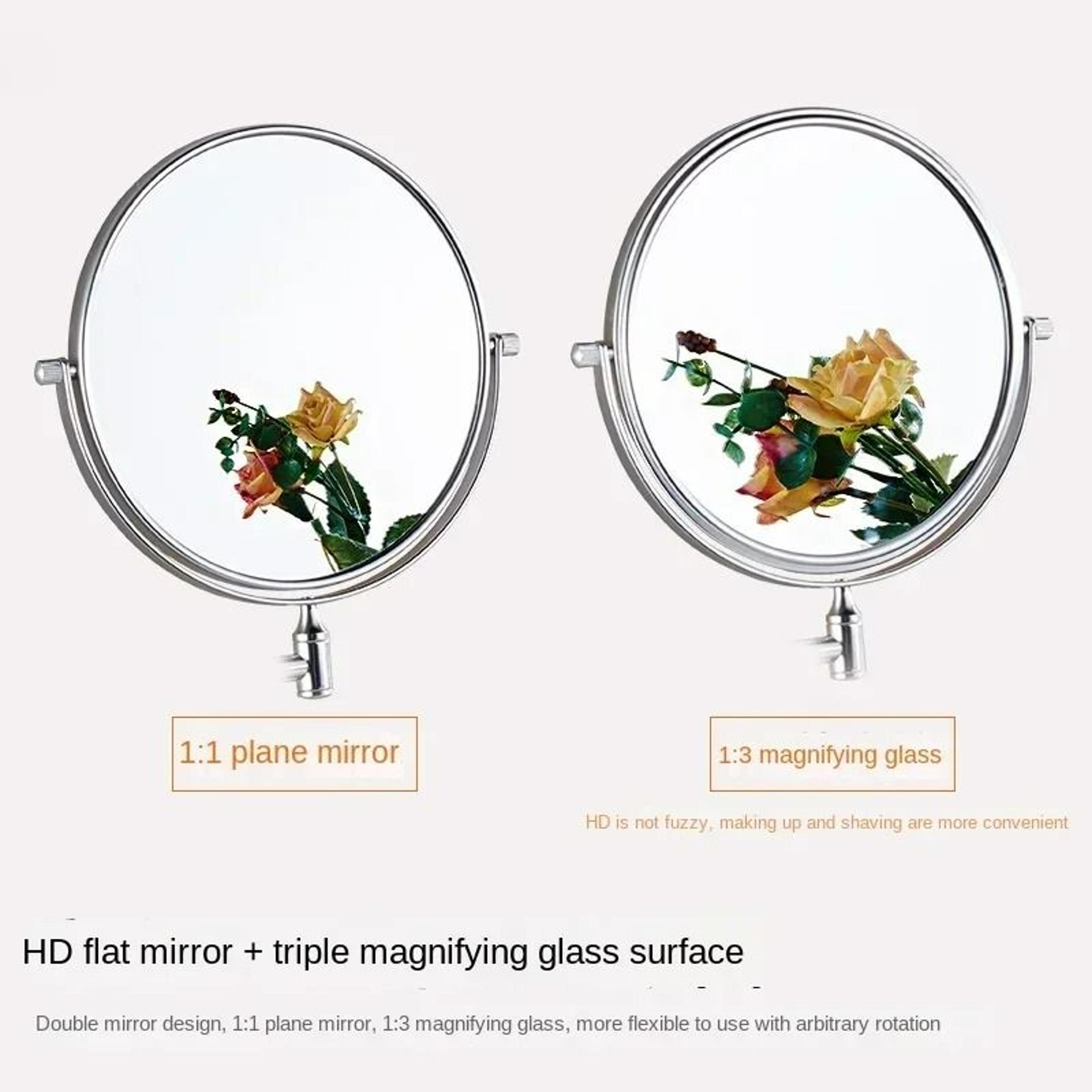 8Inch WallMounted Space Aluminum DualSided Vanity Mirror 4