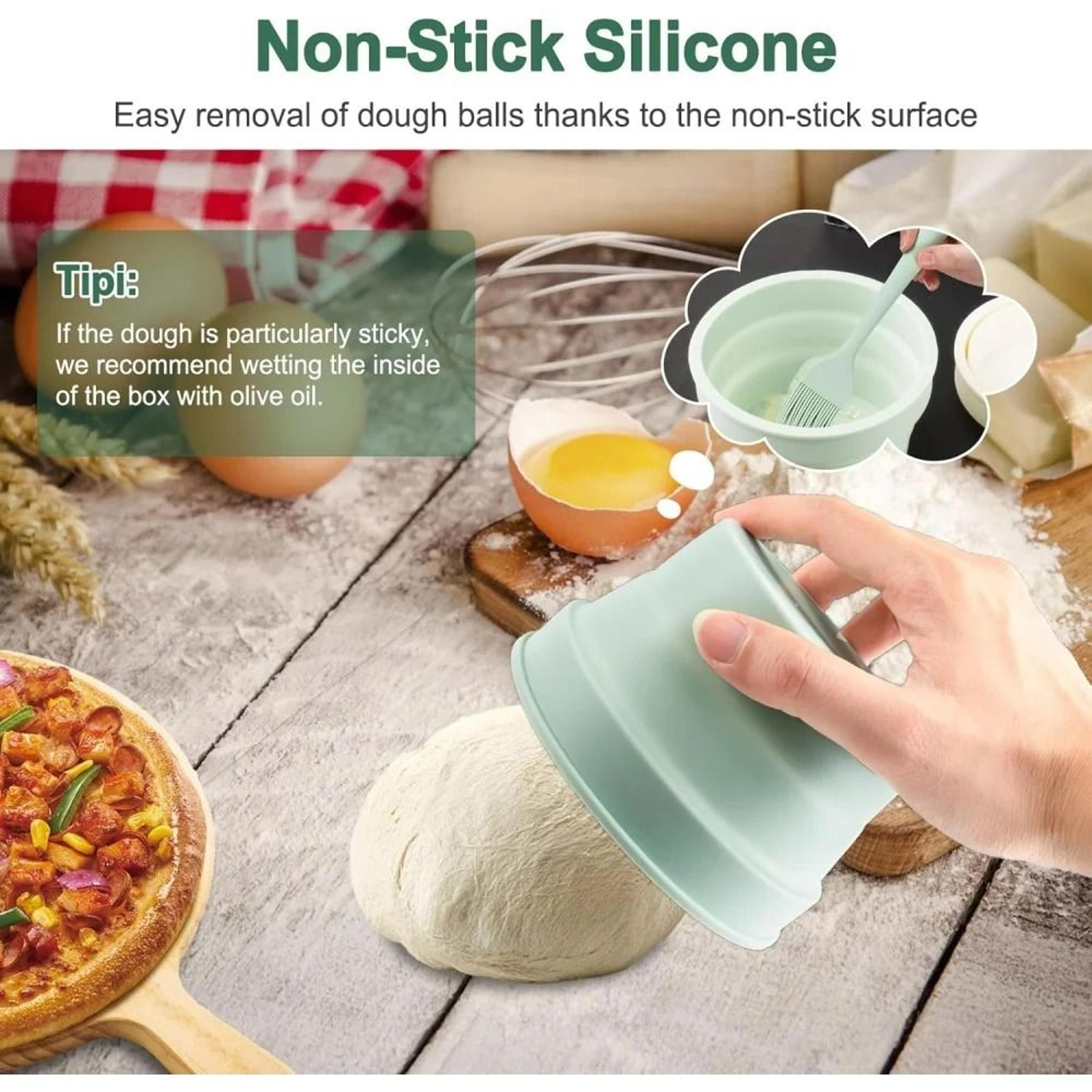 Foldable NonStick Silicone Pizza  Bread Dough Proofing Boxes With Lids  Pack Of 2  3