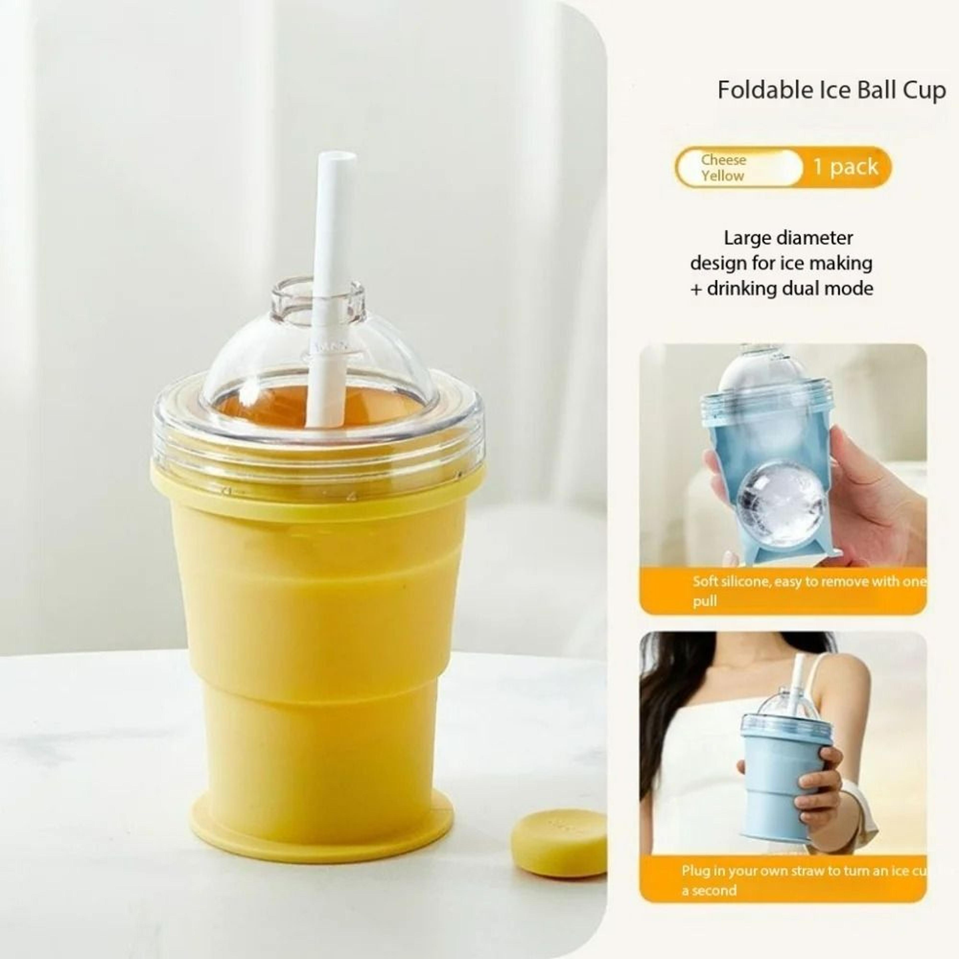 2in1 Foldable Silicone Travel Cup  Ice Ball Maker 8