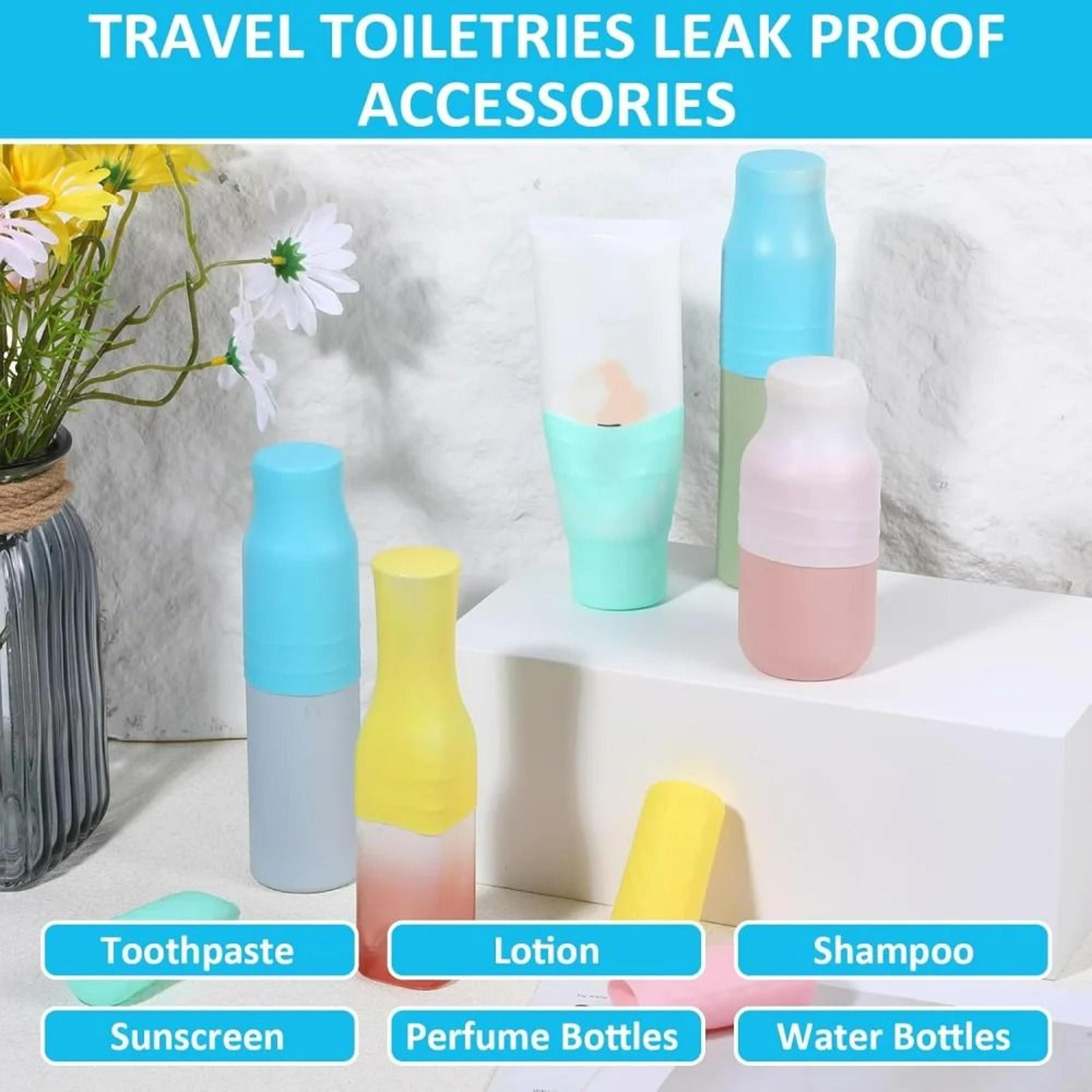 Universal Elastic Silicone LeakProof Travel Bottle Covers 3