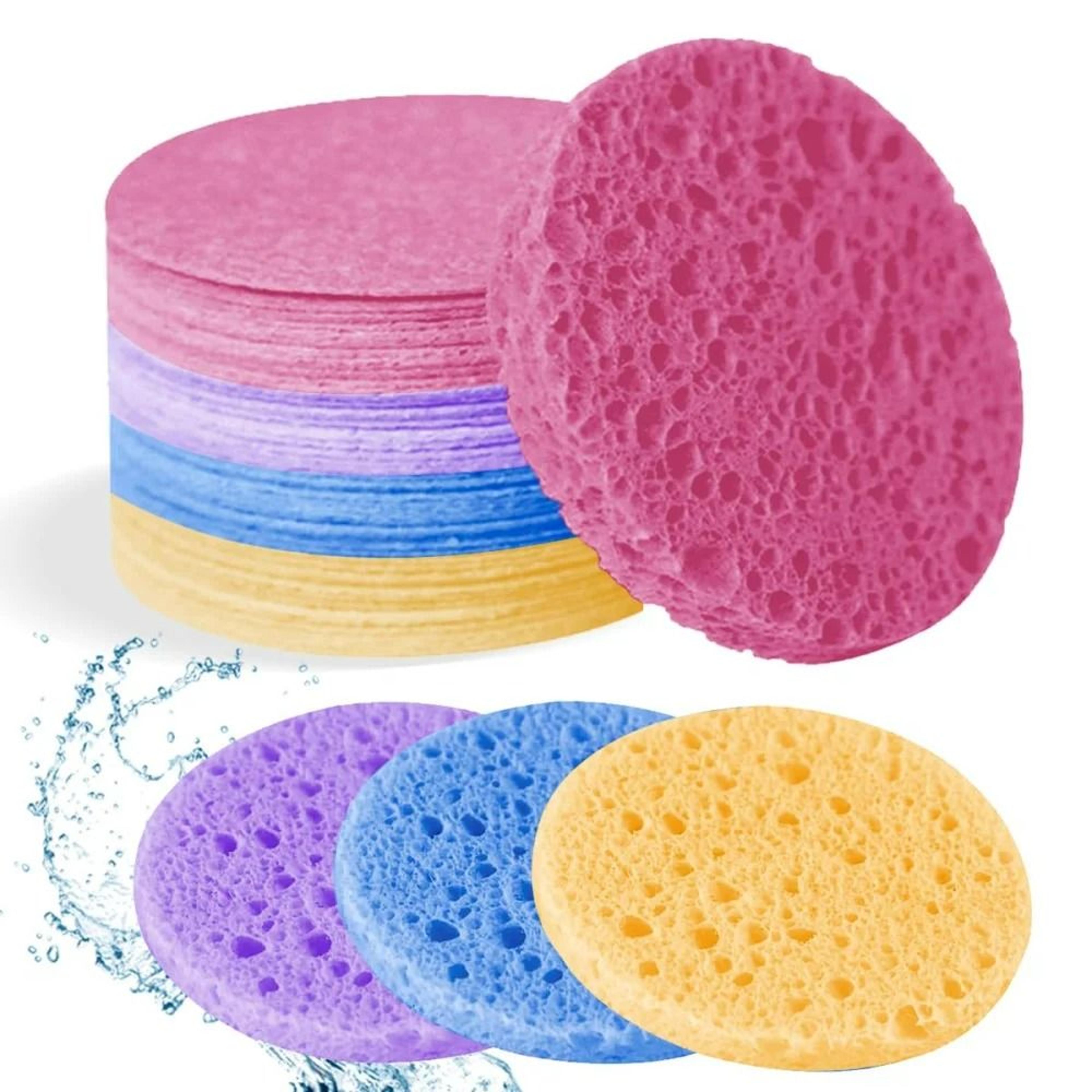 100 Natural Compressed Cellulose Facial Cleansing Sponges  Pack Of 10  1
