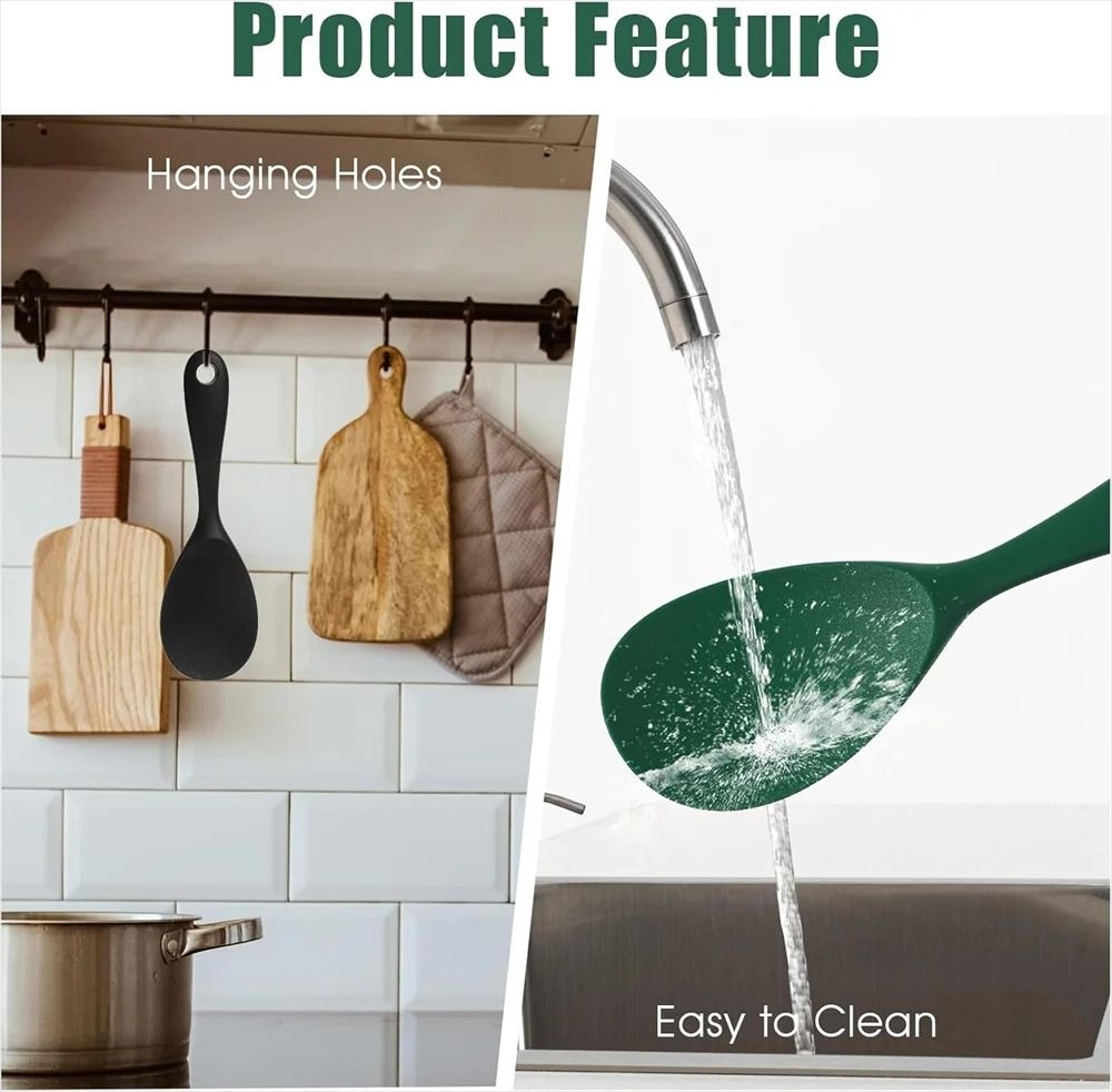 5Piece HeatResistant NonStick Silicone Kitchen Utensil Set 5