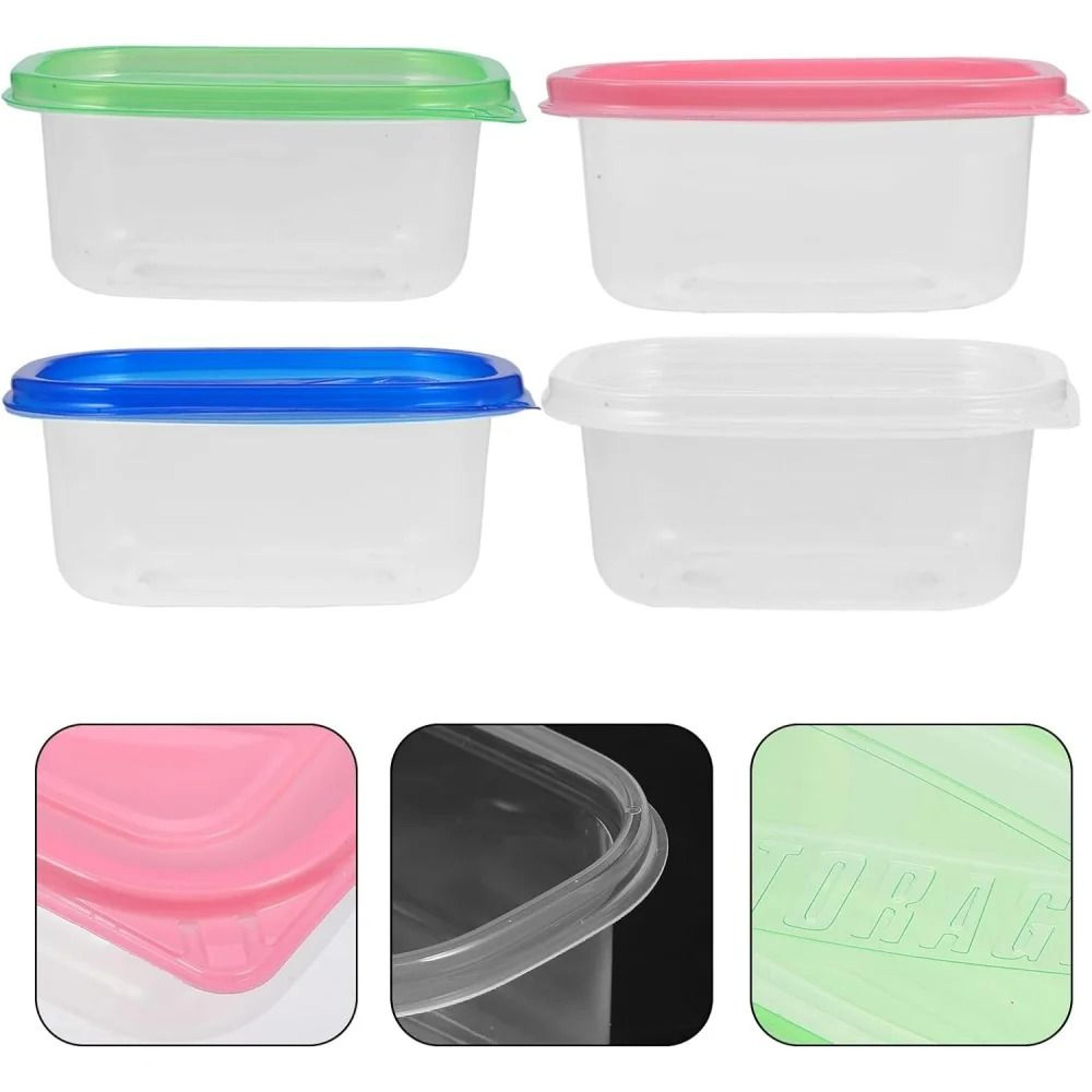 Rectangular Meal Prep Containers With Colorful Lids  Pack Of 6  0