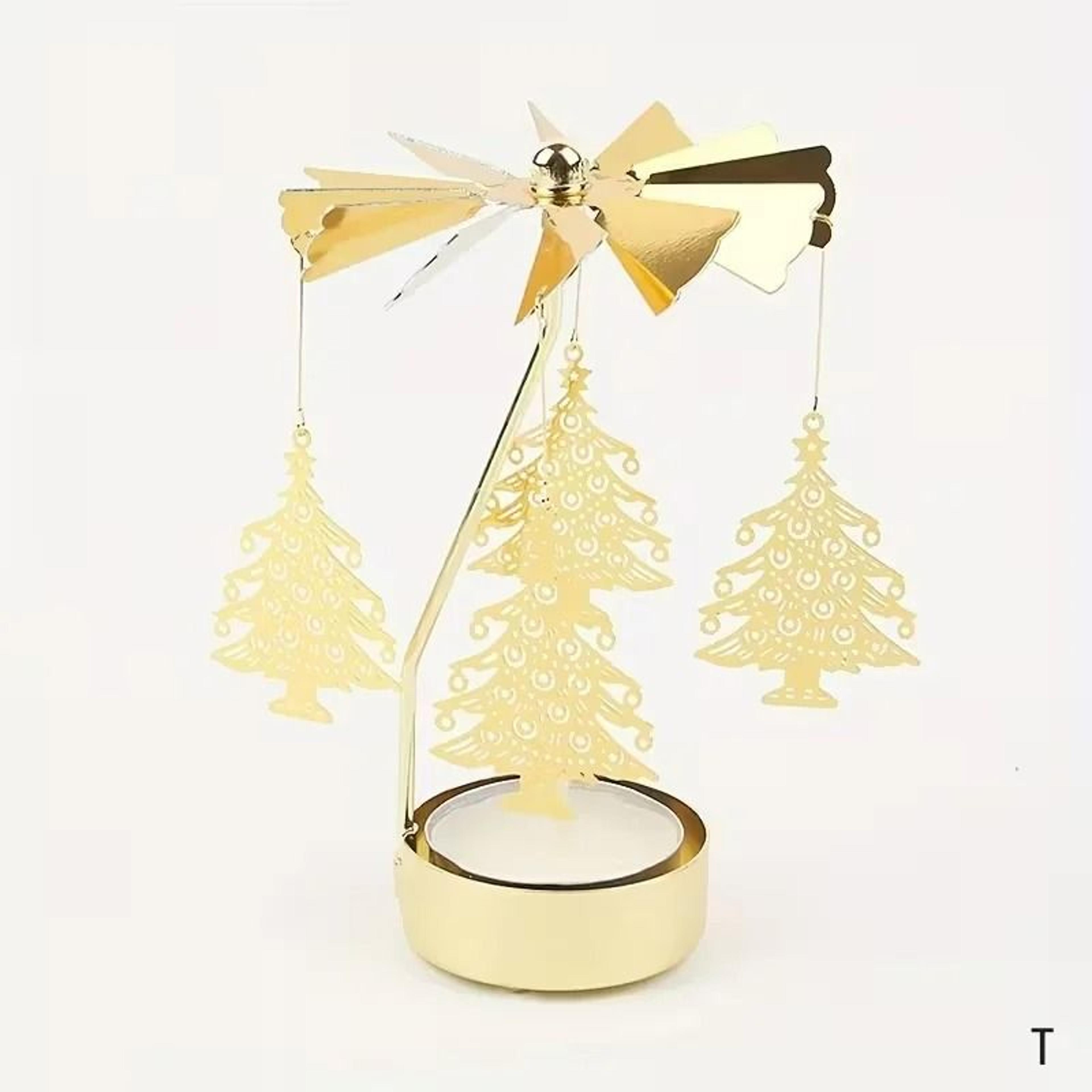 Rotating Metal Tea Light Candle Carousel Table Decoration 0