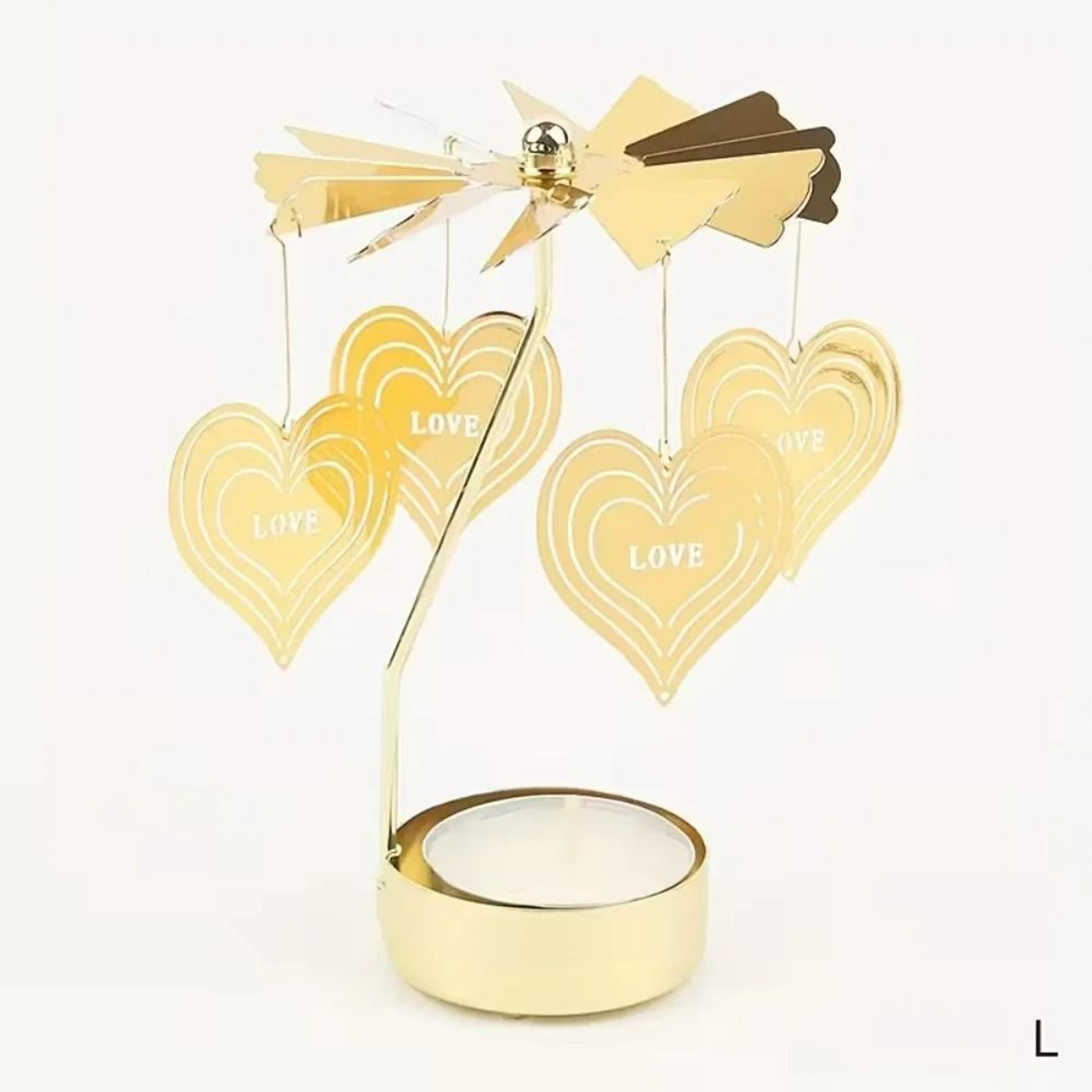 Rotating Metal Tea Light Candle Carousel Table Decoration 9
