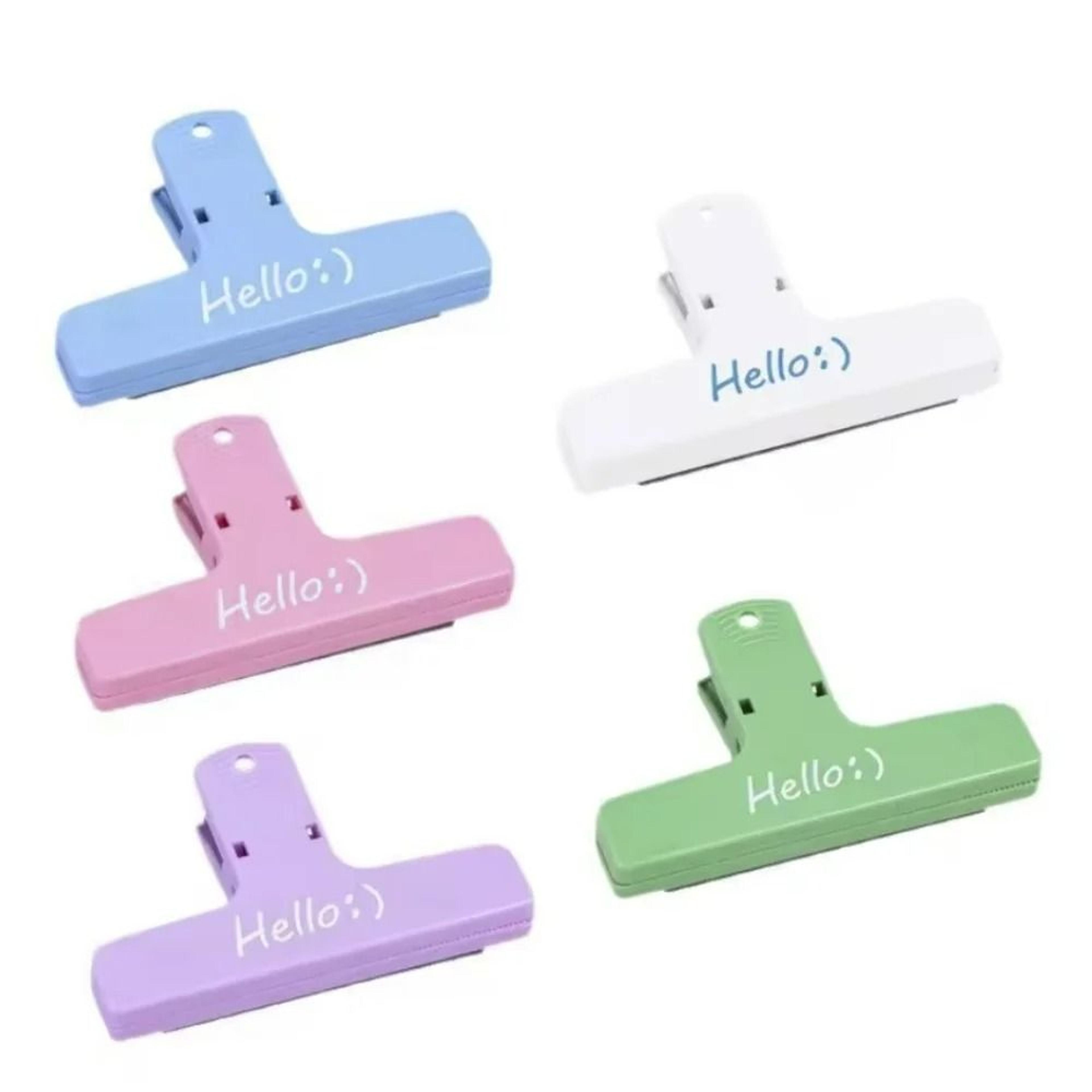 colorful magnetic bag clips with hanging holes ( pack of 5 )