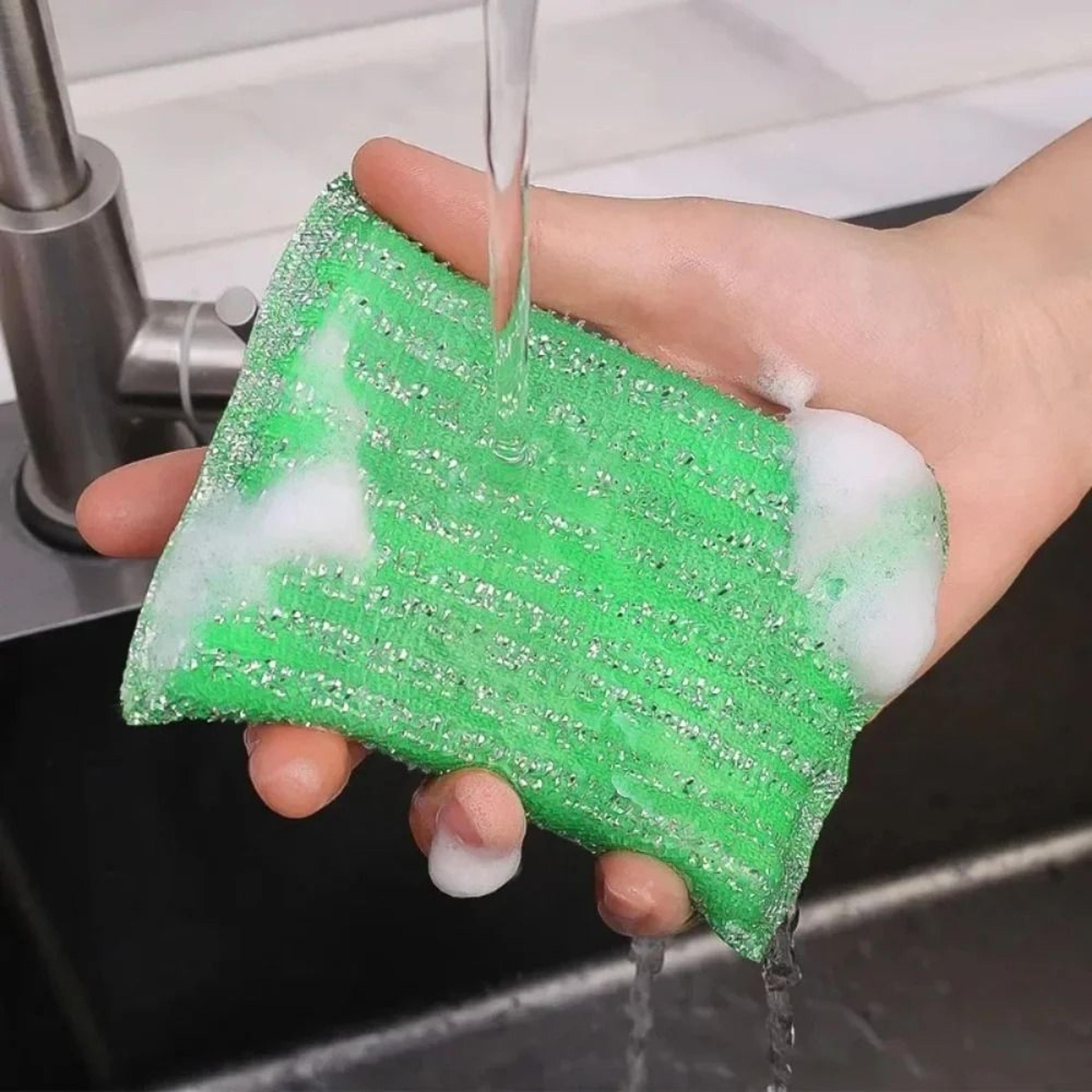DoubleSided Steel Wire Sponge Scouring Pads  Pack Of 12  Assorted Colors  5