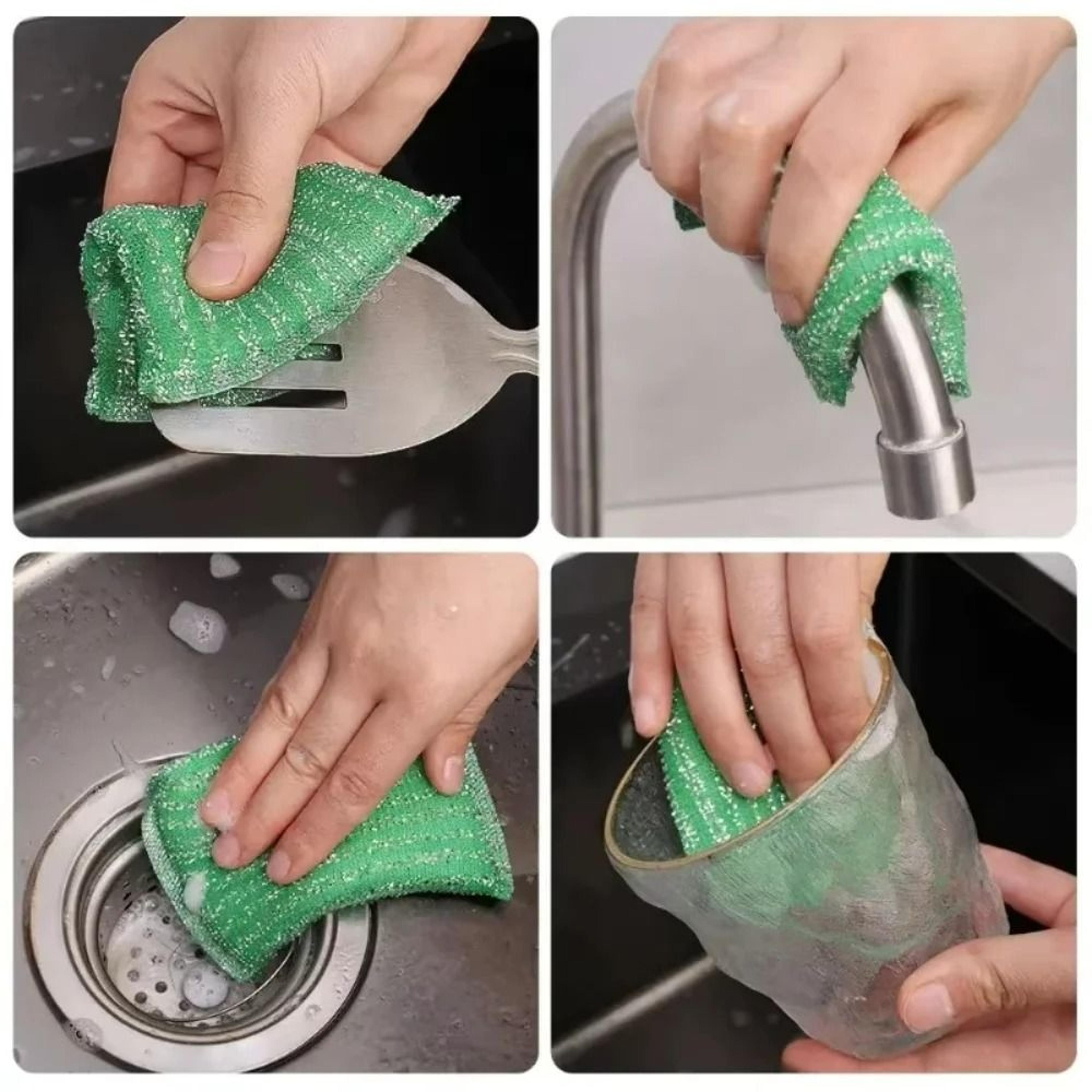 DoubleSided Steel Wire Sponge Scouring Pads  Pack Of 12  Assorted Colors  6