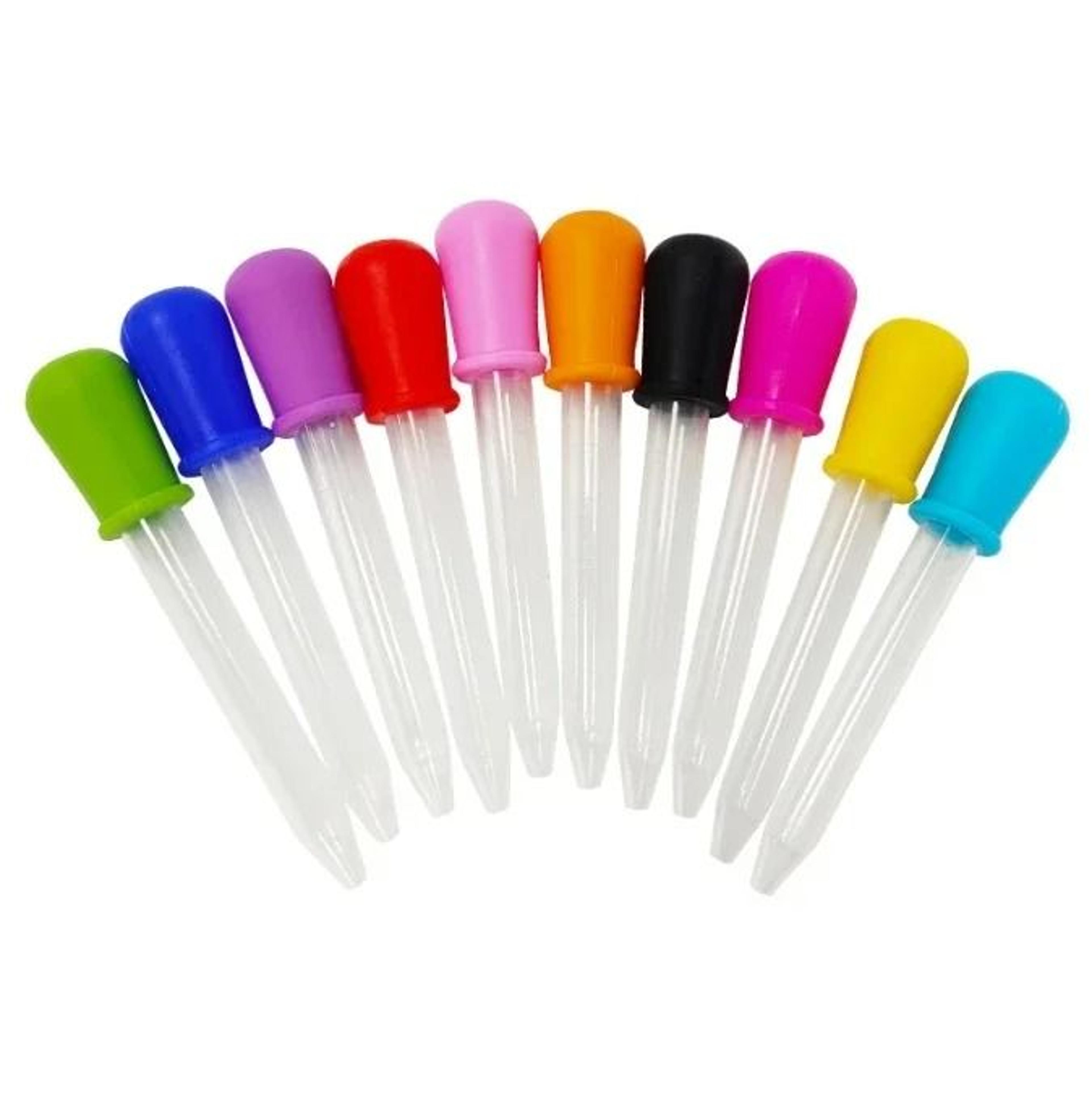 10-piece 0.17 fl oz silicone & plastic liquid pipette droppers set