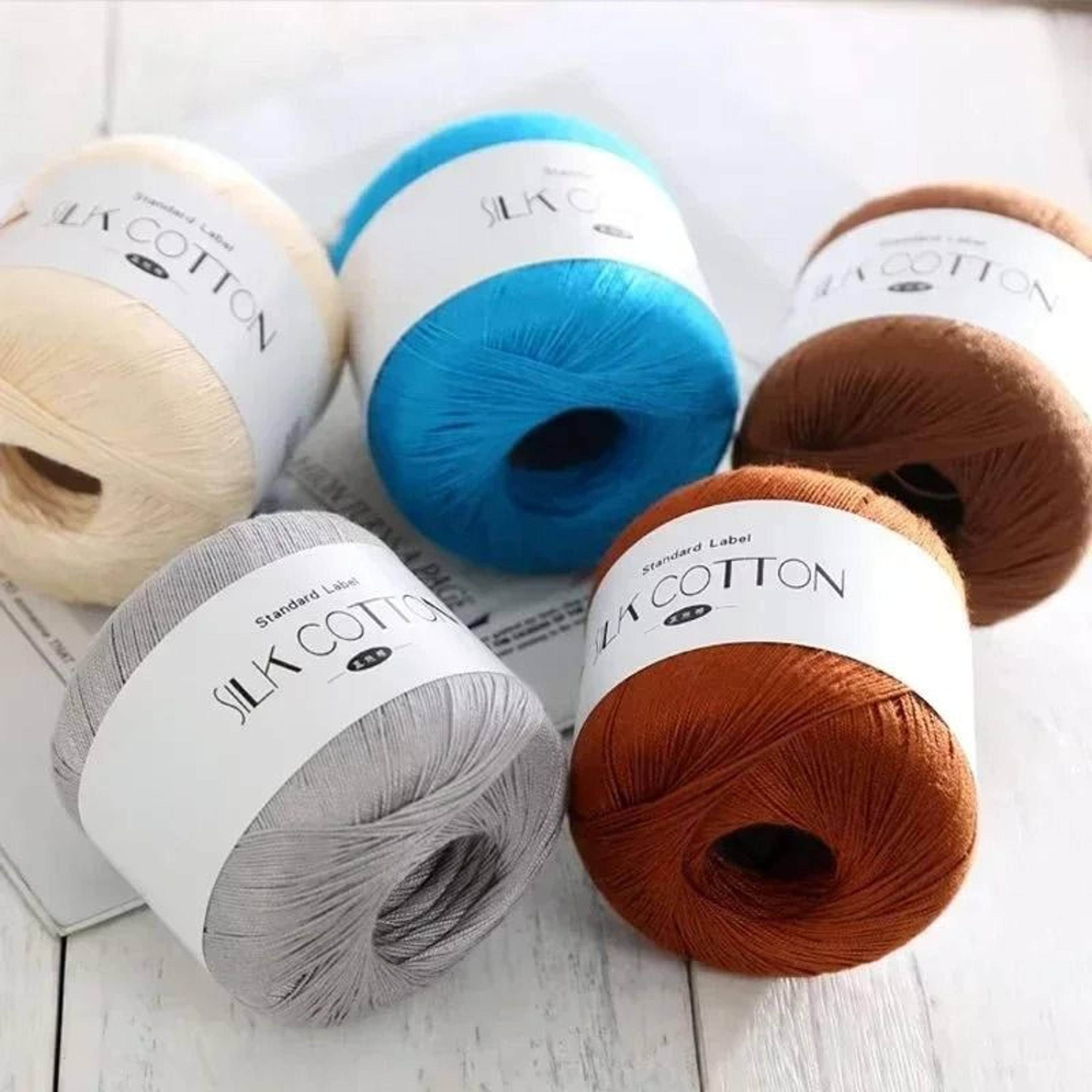 Soft Milk Cotton Silk Lace Crochet Yarn Skein 176 Oz  50 G 2