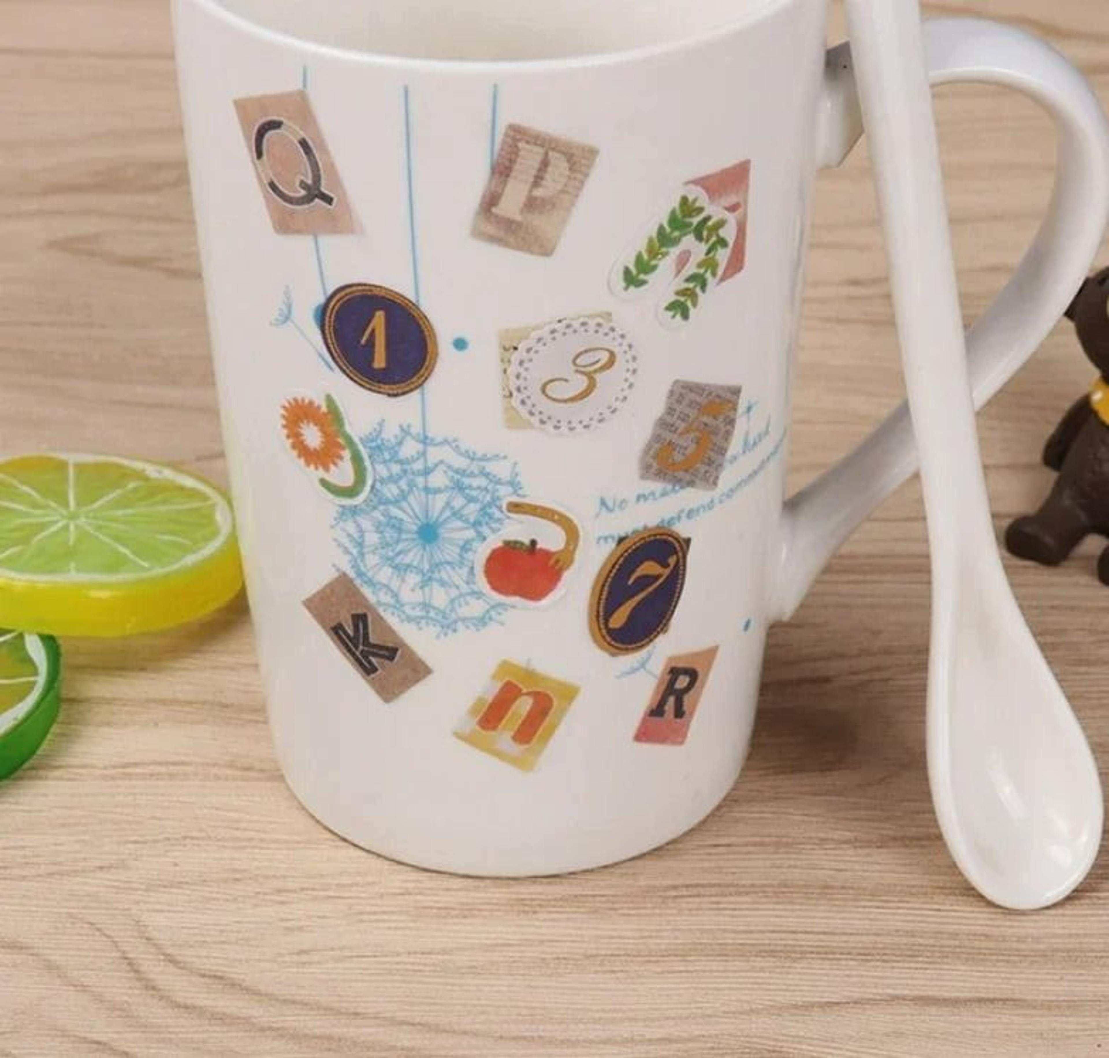 6Sheet Retro English Alphabet  Number Sticker Set 5