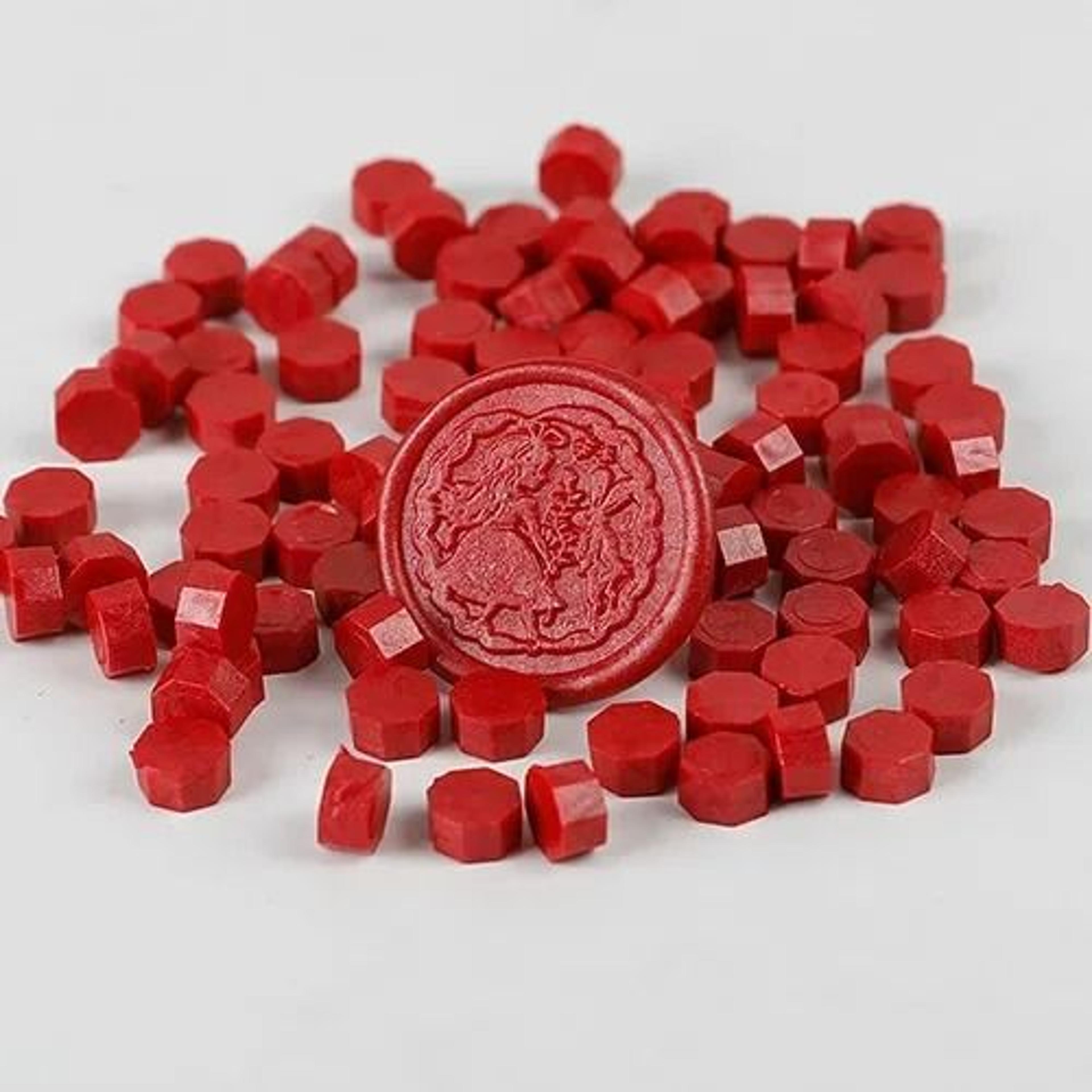 100 Piece Retro Sealing Wax Beads Octagon Stamp Wax For Vintage Invitations 11