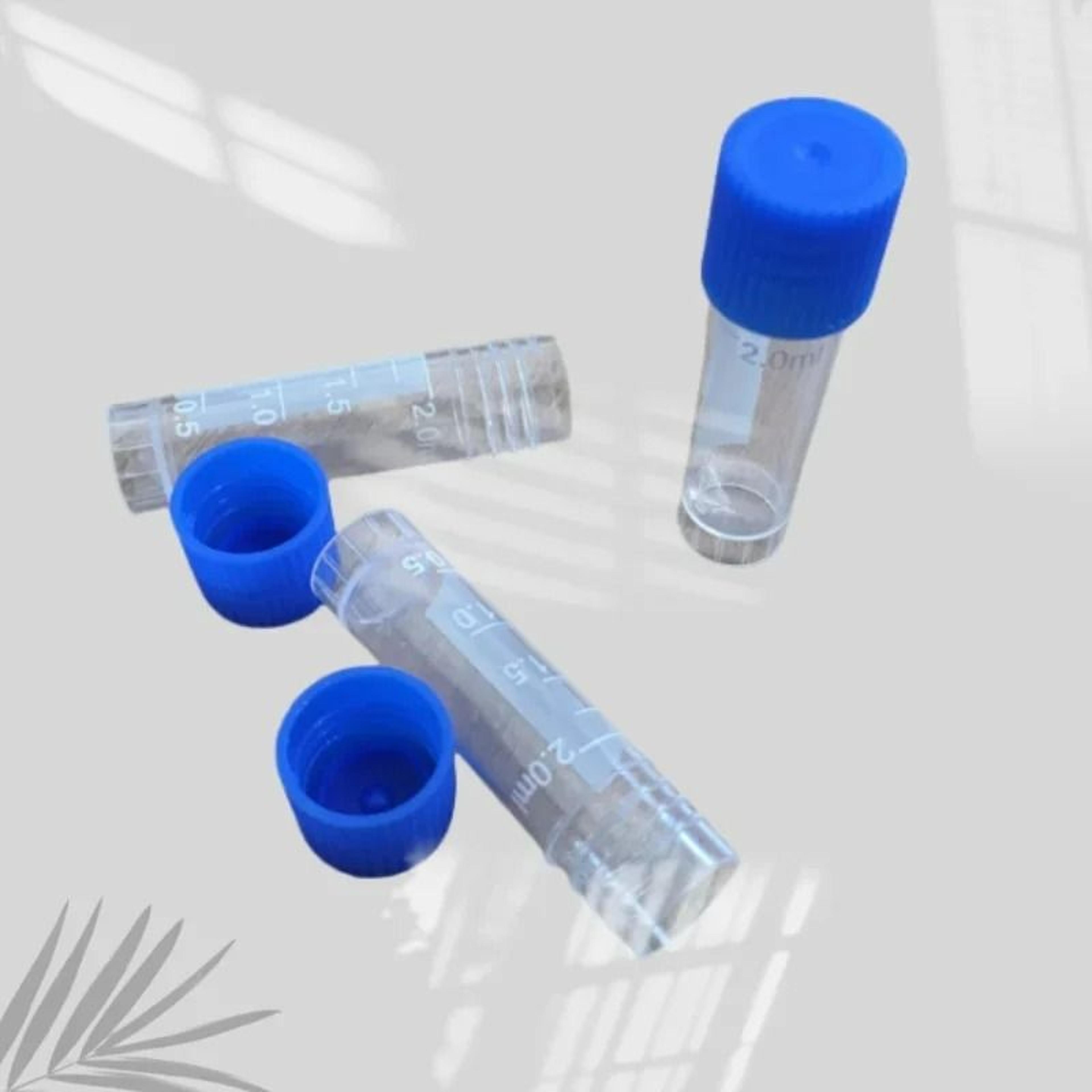 10 Piece Clear Plastic Sample Vials 2 ML Laboratory Test Tubes With Sealing Caps 2