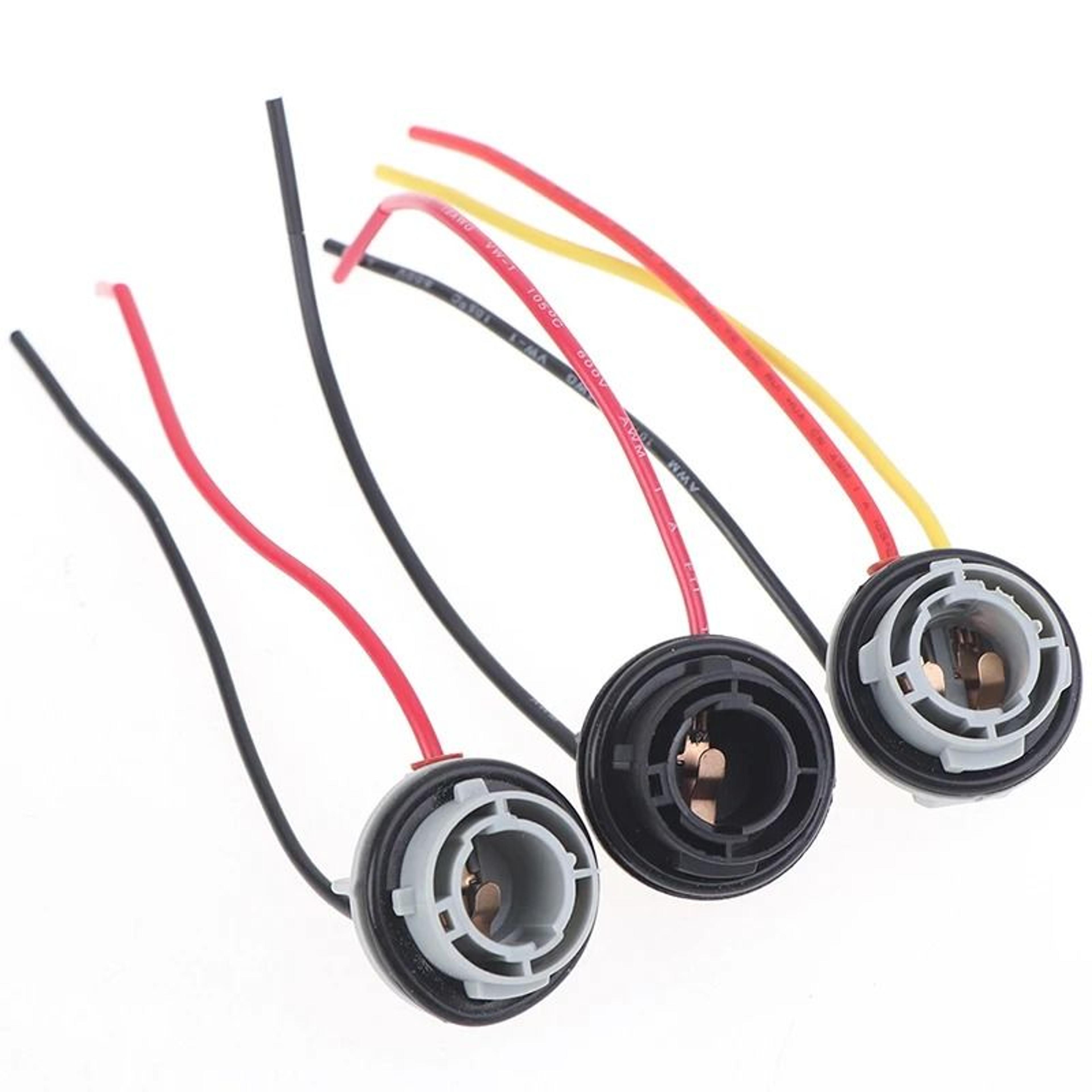 2 Piece 1156 1157 BAY15D Bulb Socket Adapter Harness Connector For Car Brake Lights 1