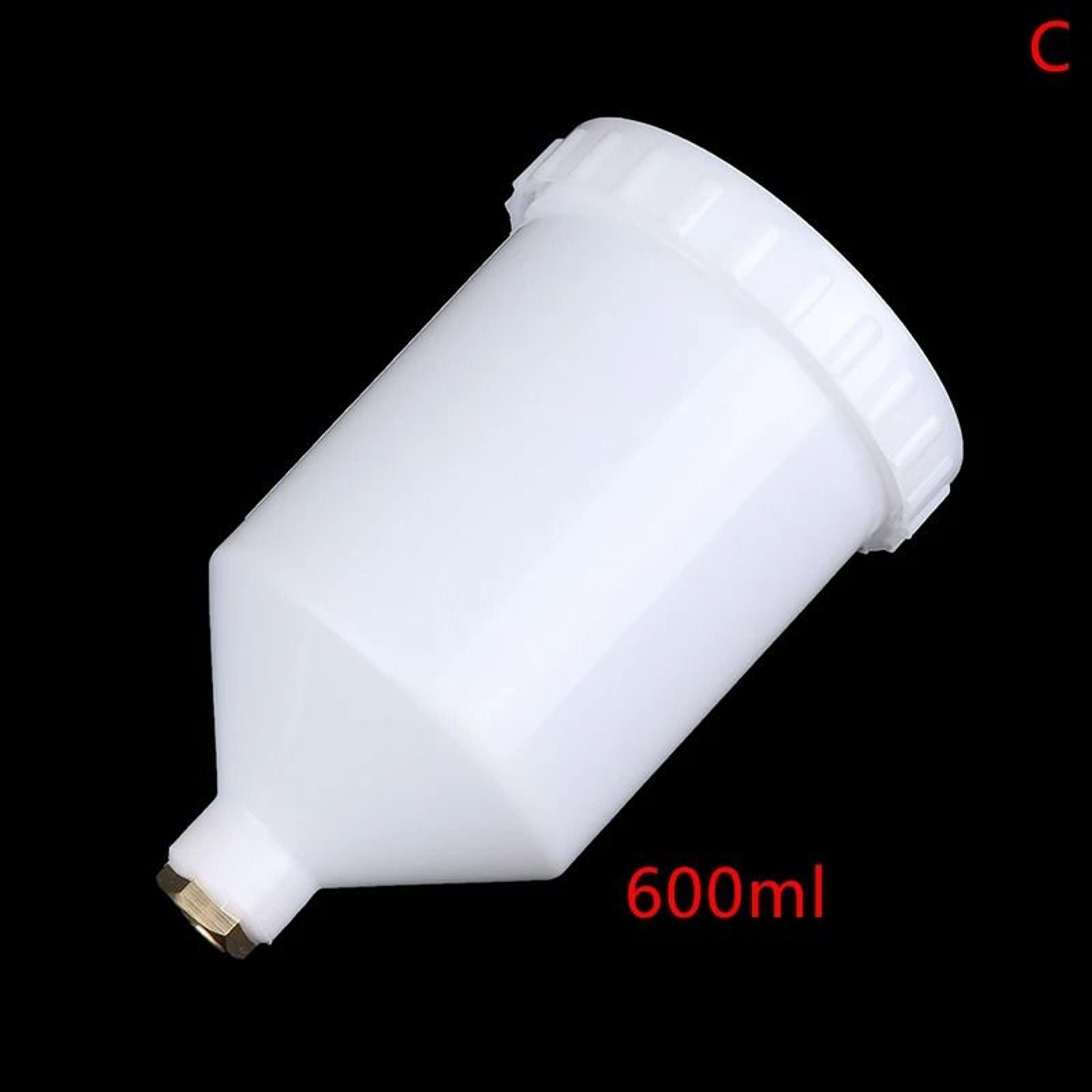 Plastic Gravity Feed Spray Paint Pot Cup With Threaded Connector Replacement 8