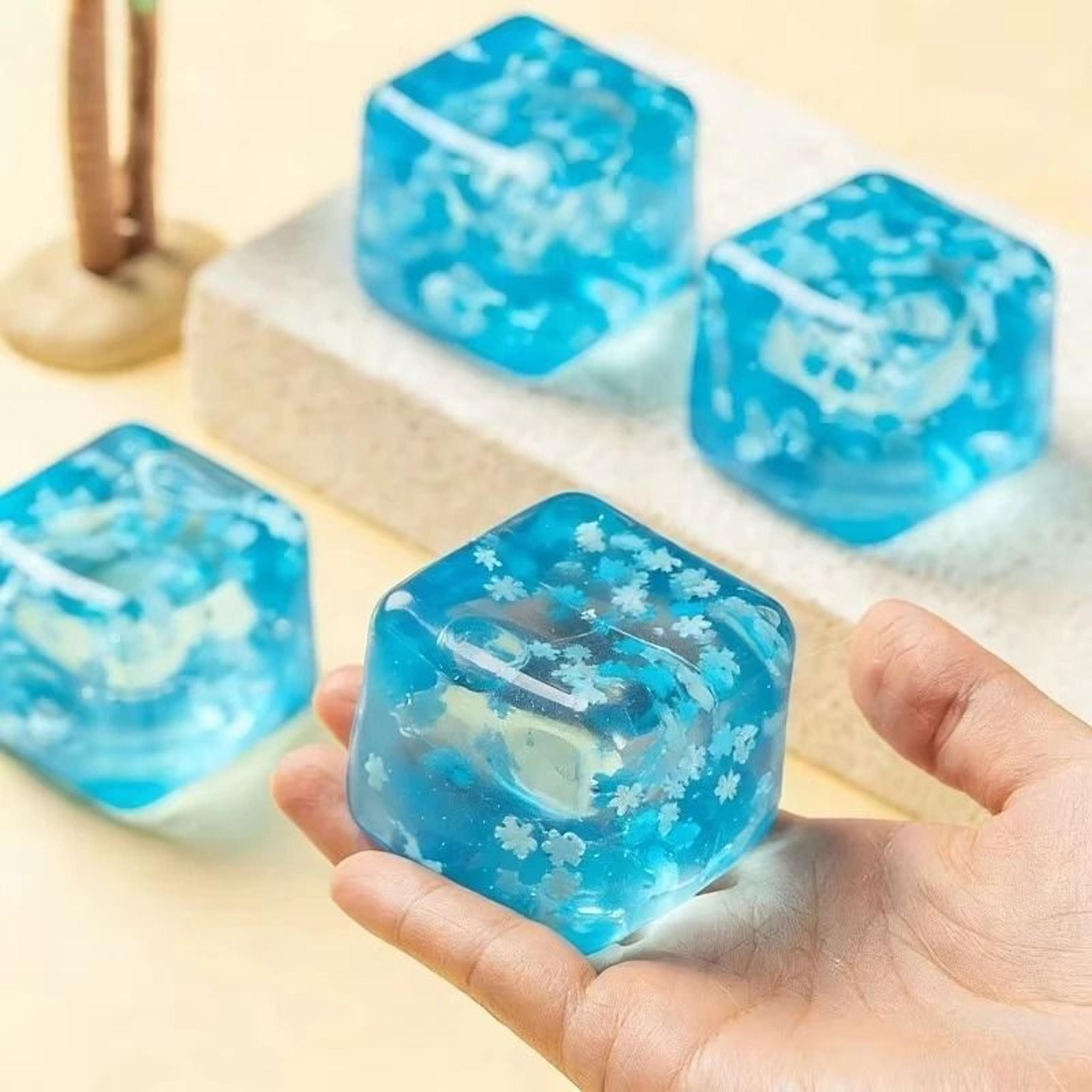 3 Piece Slow Rising Squishy Snowflake Ice Cube Sensory Fidget Toy Set 5