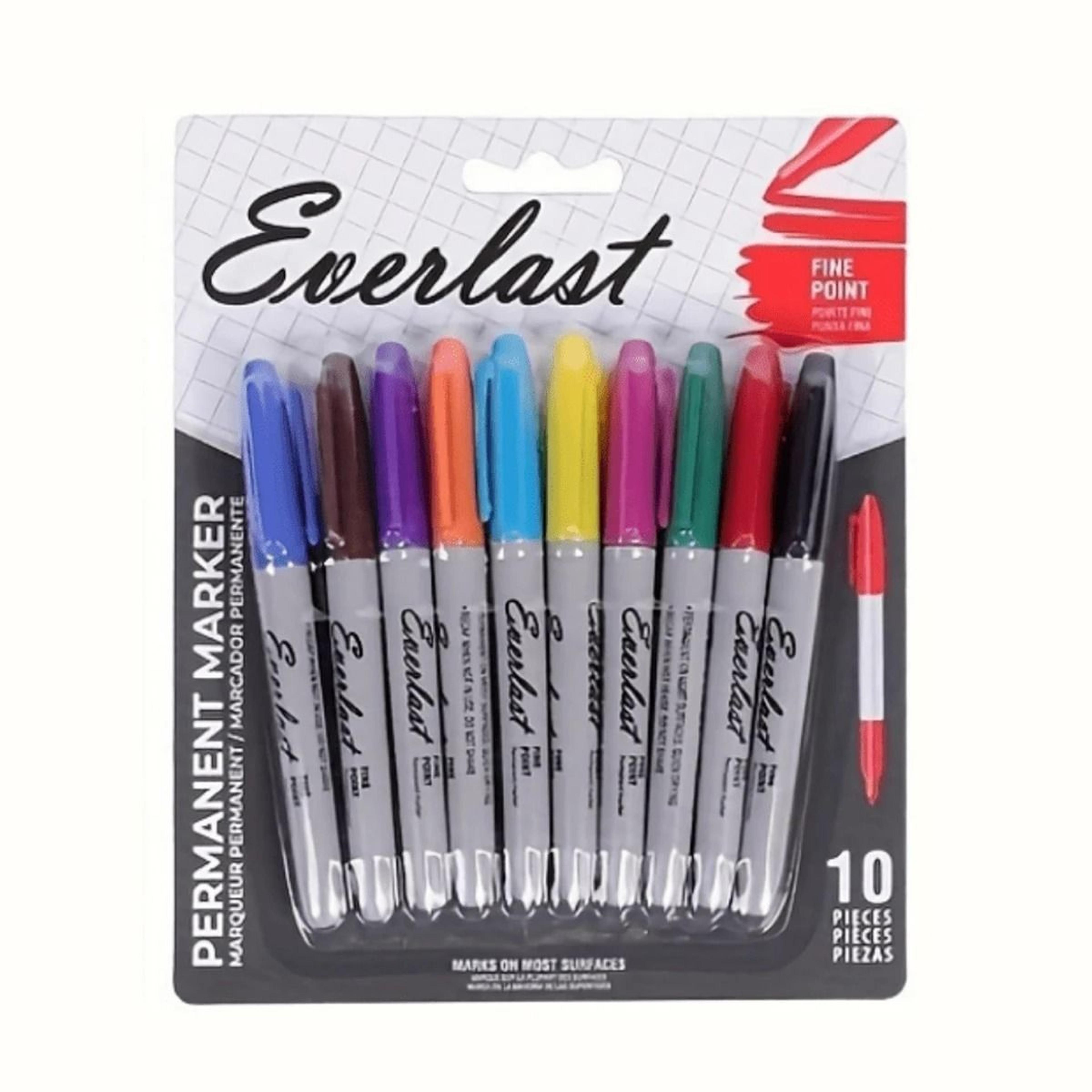 10 Piece Colorful Permanent Marker Set For Classroom Office And Art Projects 7
