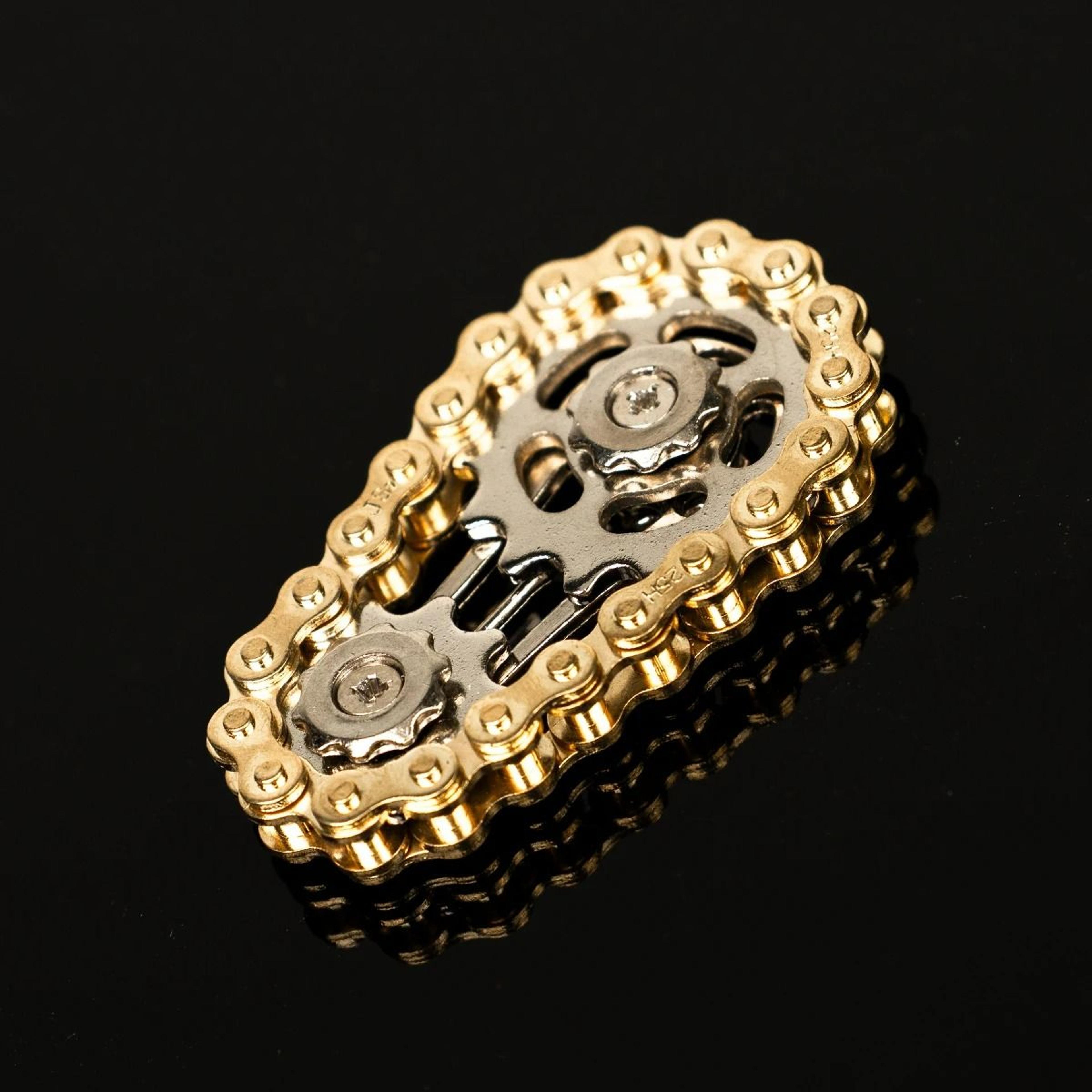 Silent CNC Machined Stainless Steel Bicycle Chain Gear Finger Spinner 9