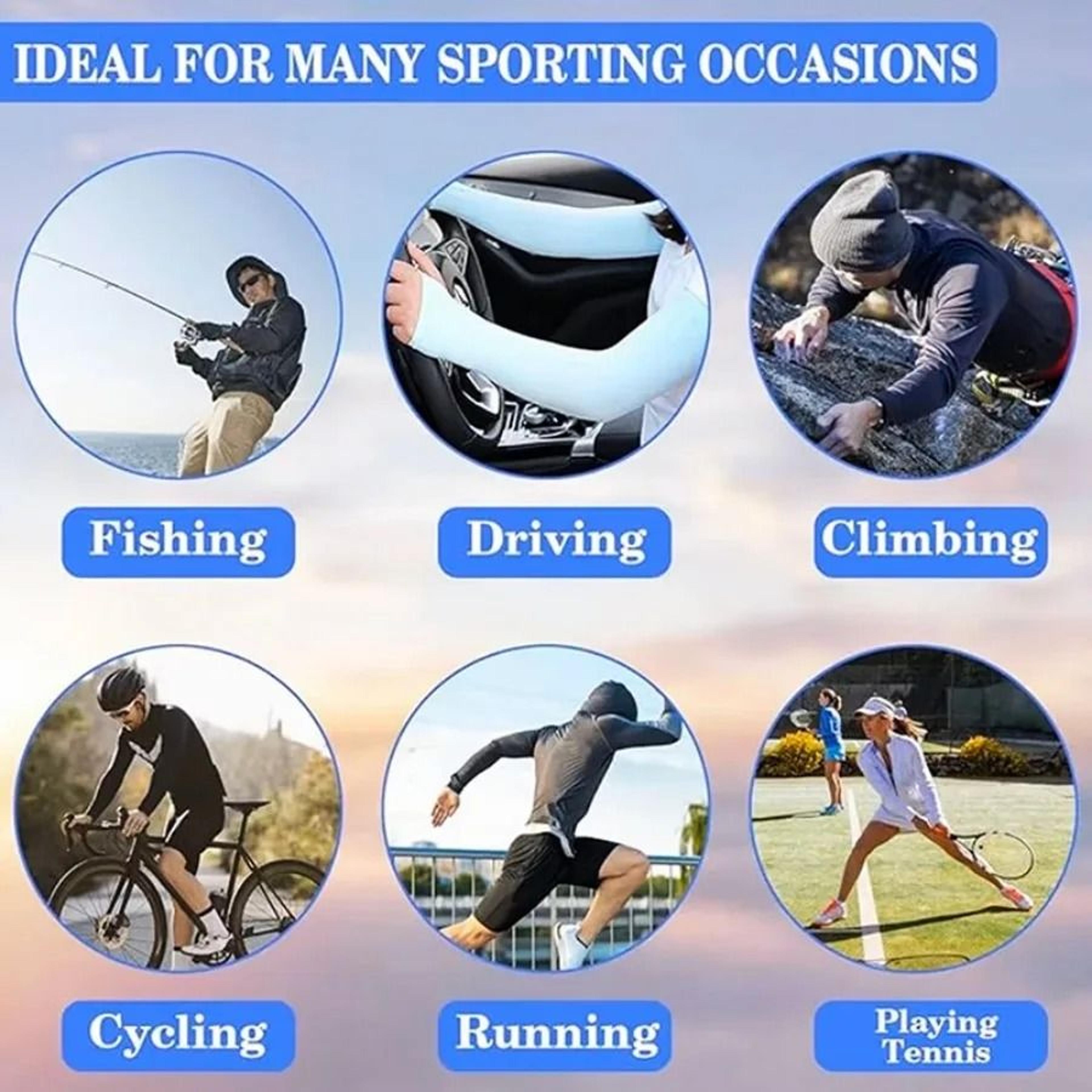 4 Pair Ice Silk Sun Protection Arm Sleeves For Sports Cycling And Driving 6