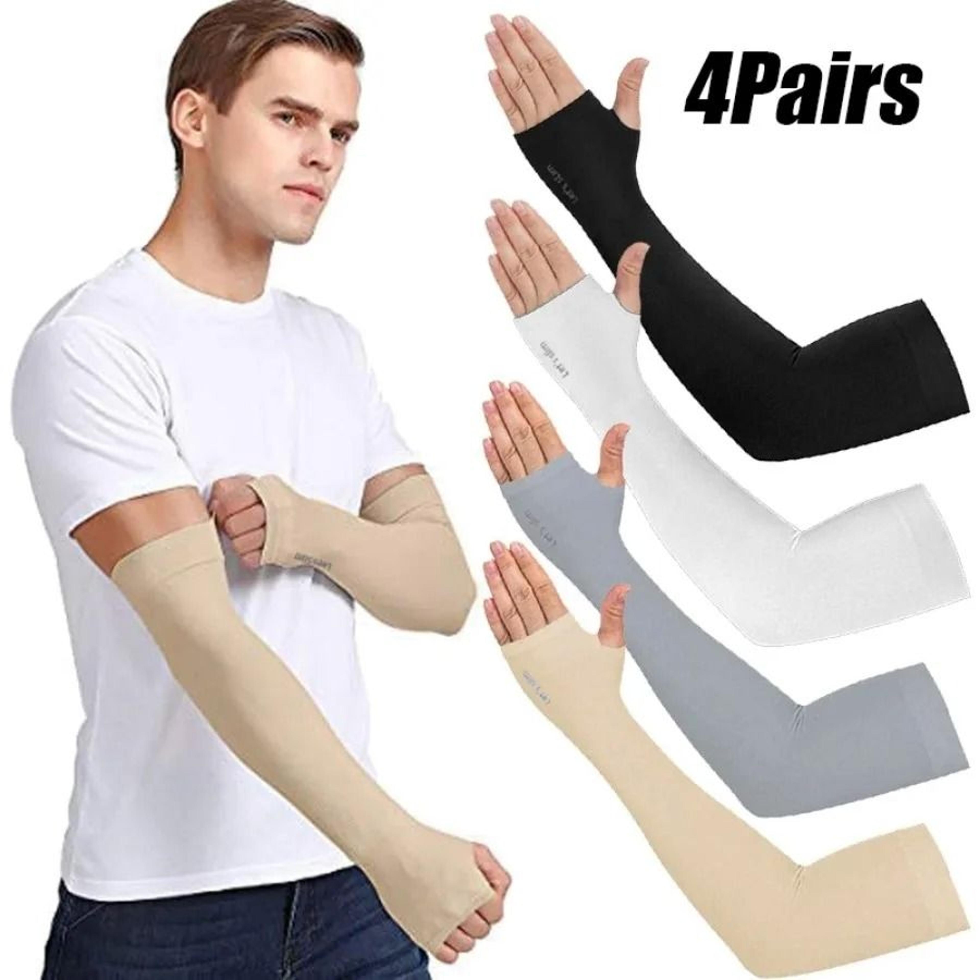 4 Pair Ice Silk Sun Protection Arm Sleeves For Sports Cycling And Driving 1