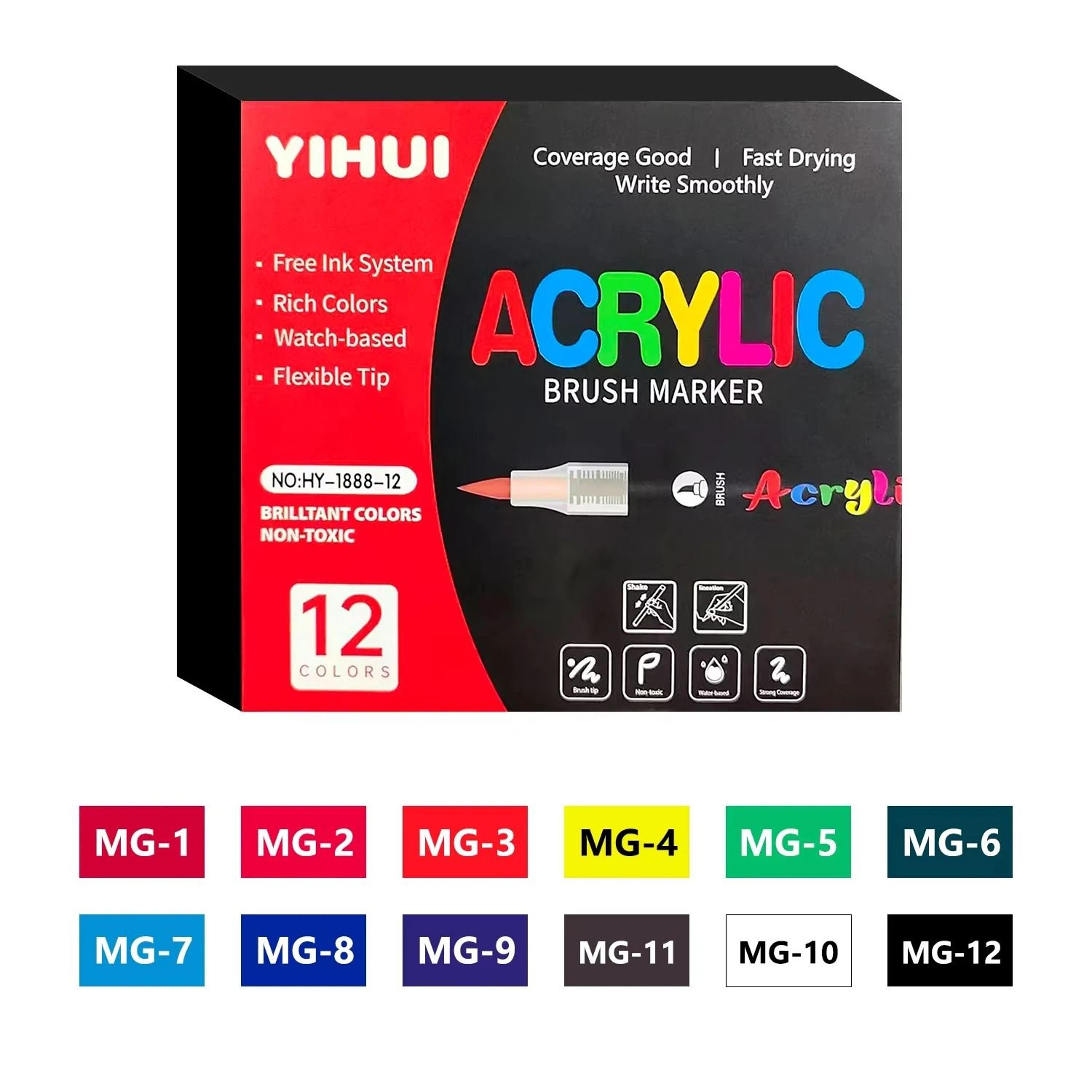 DualTip Acrylic Paint Pens Set For Rock Painting Wood Glass And DIY Crafts 6