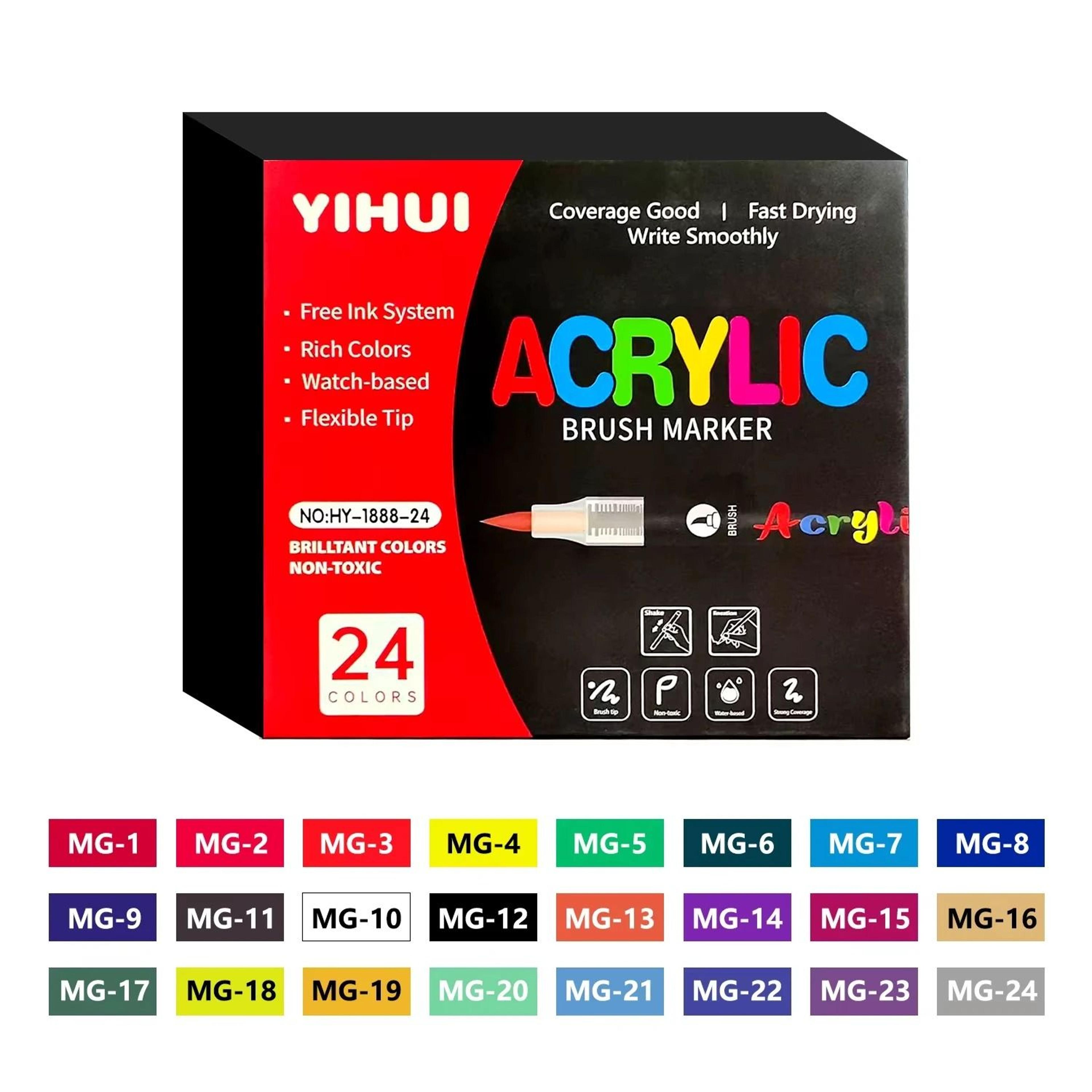 DualTip Acrylic Paint Pens Set For Rock Painting Wood Glass And DIY Crafts 7