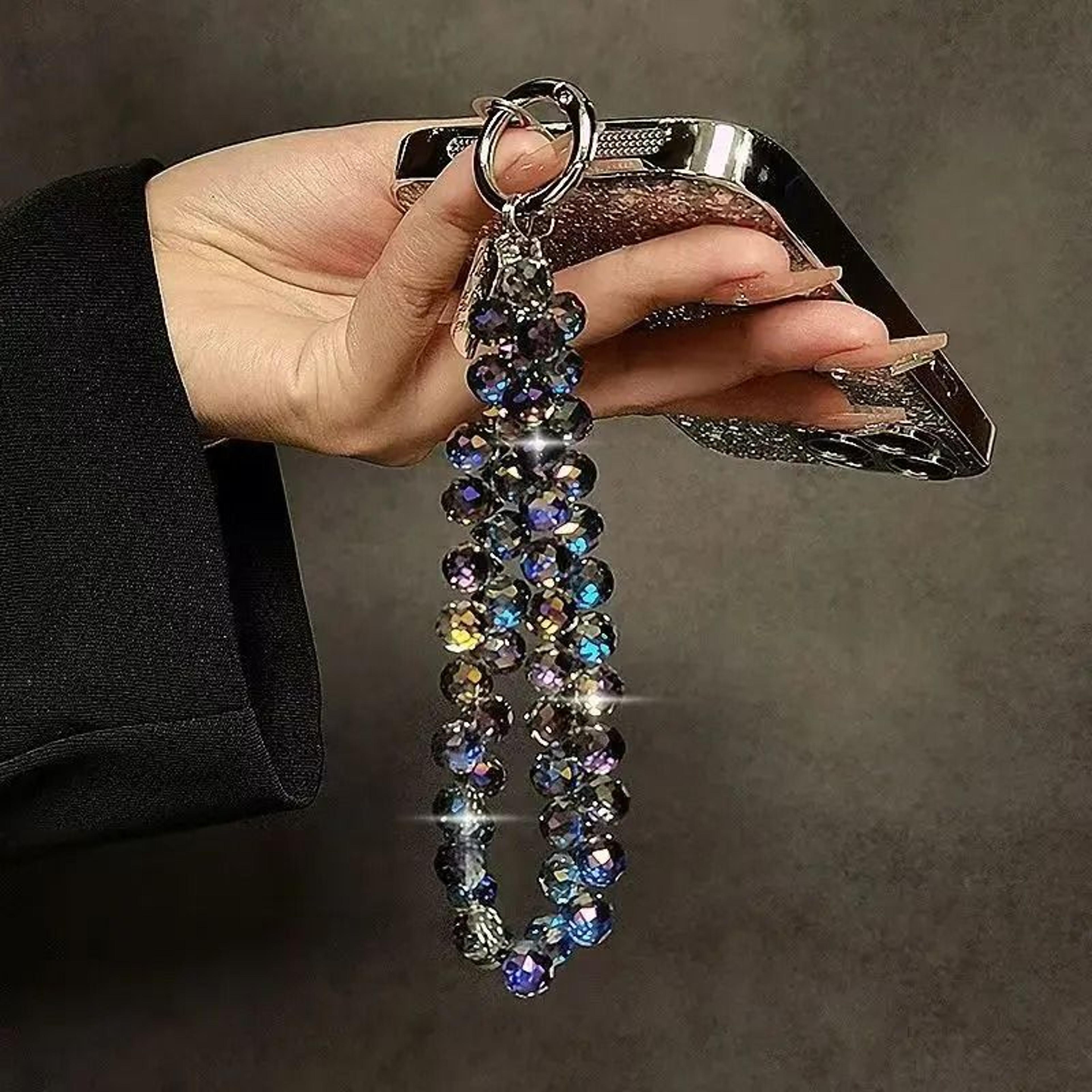 Luxury Sparkling Diamond Crystal Bead Phone Charm Wrist Strap With Universal Tether Tab 6
