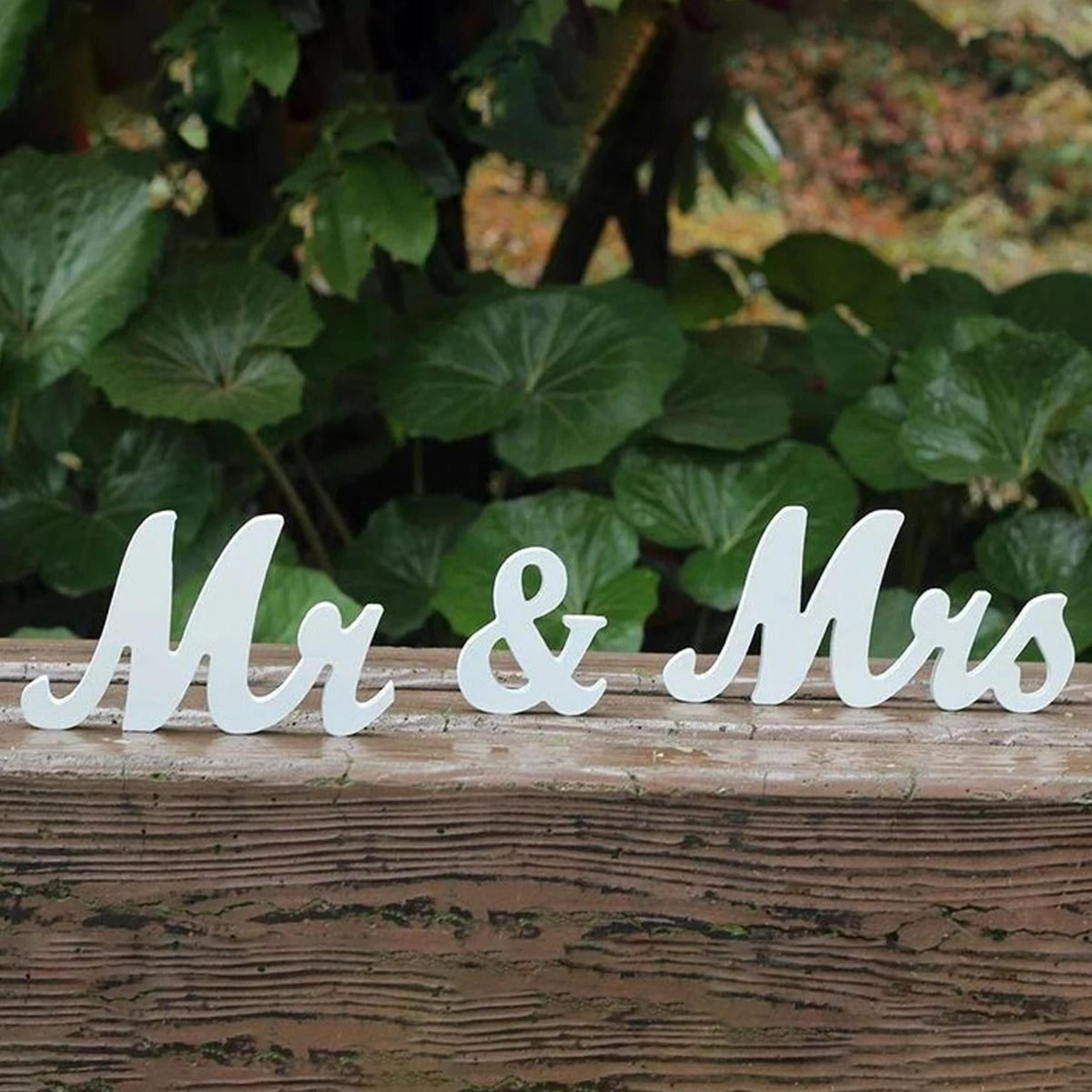 Mr  Mrs Wooden Letter Sign Set For Wedding Reception And Photography Decor 7